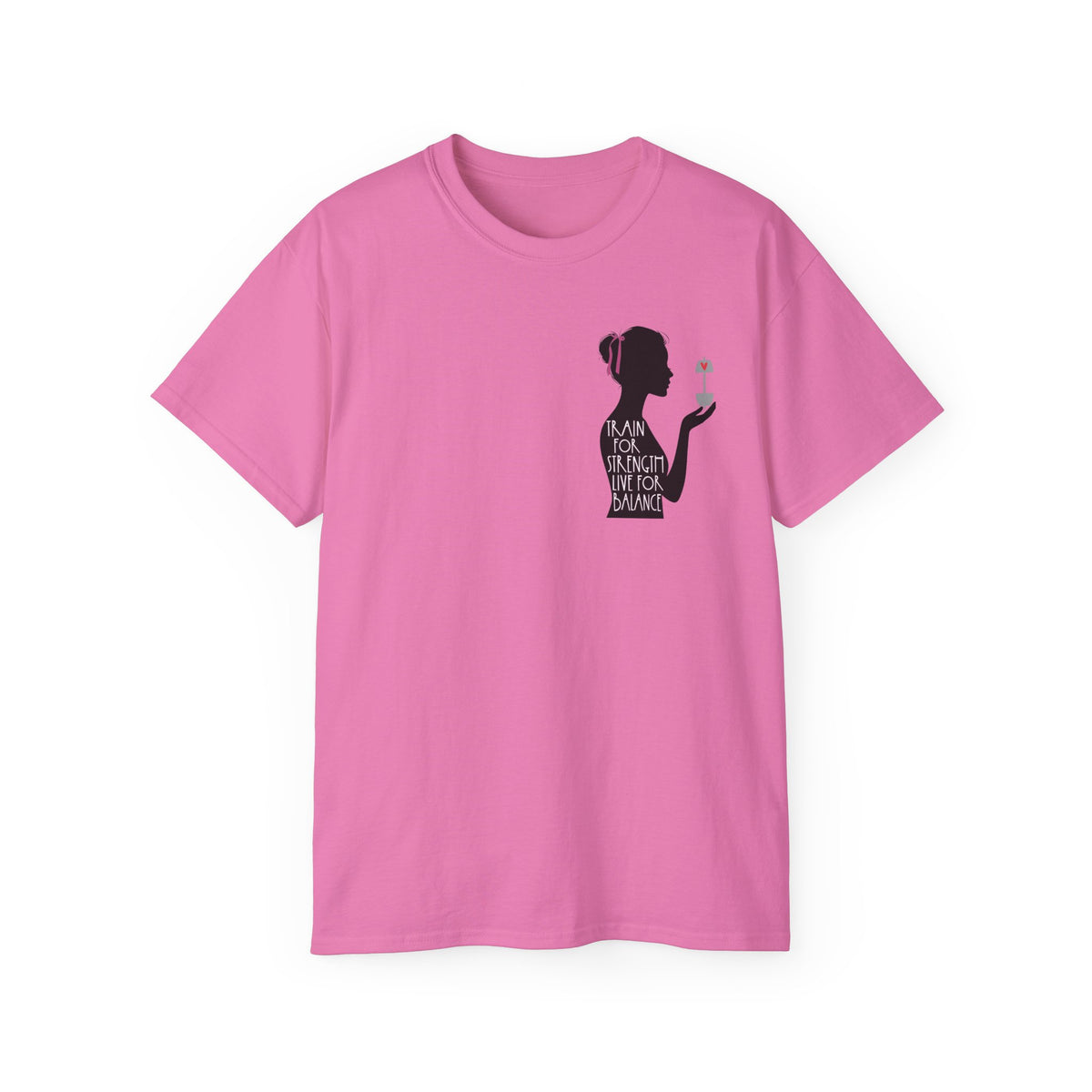Train for Strength Live for Balance Tee - Promote Healthy Lifestyle T-shirt - Silhouette Design Series