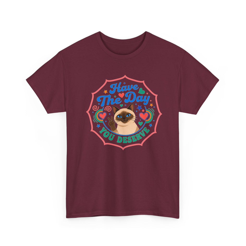 Have The Day You Deserve - Vintage Cat Tee (Good Vibes) - Fun Attire