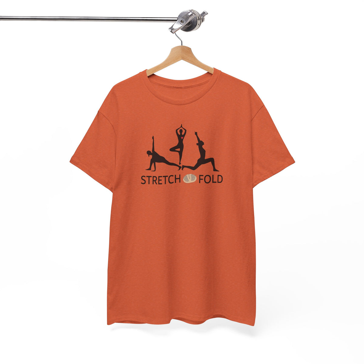 Yoga Pose Silhouettes Stretch and Fold Tee - Pilates Fitness for Sourdough Bakers and more! Silhouette Design Series