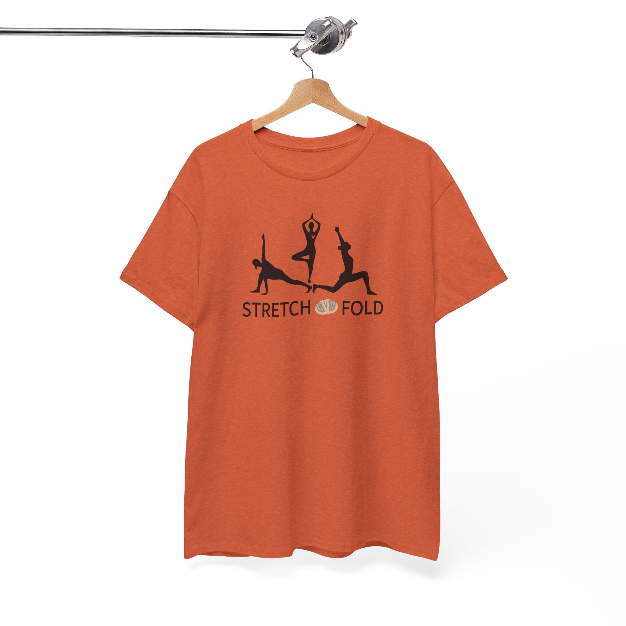 Yoga Pose Silhouettes Stretch and Fold Tee - Pilates Fitness for Sourdough Bakers and more! Silhouette Design Series