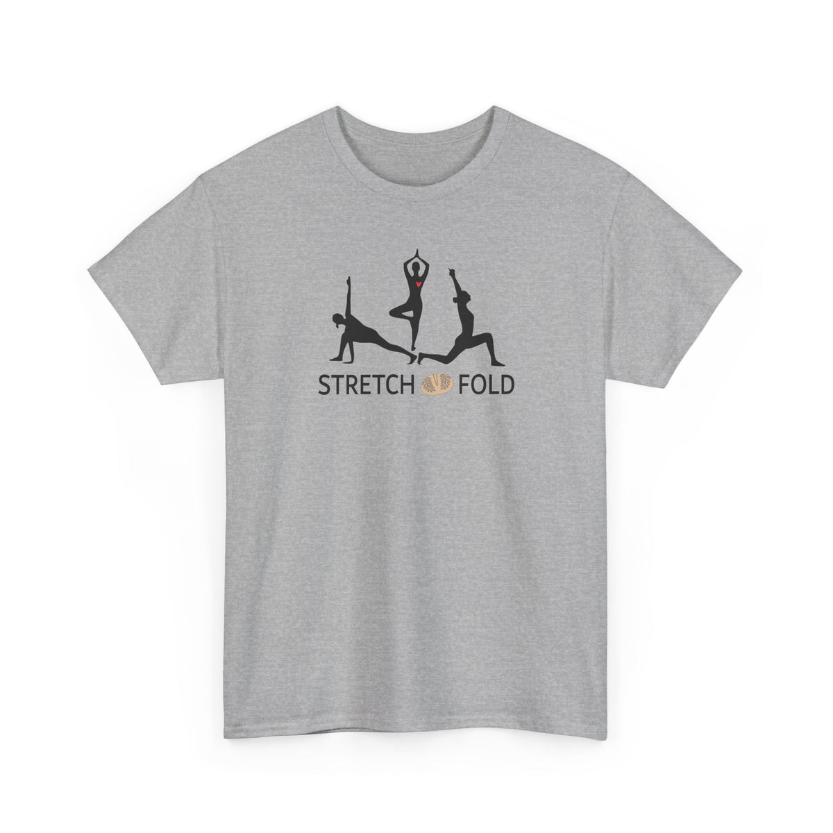 Yoga Pose Silhouettes Stretch and Fold Tee - Pilates Fitness for Sourdough Bakers and more! Silhouette Design Series