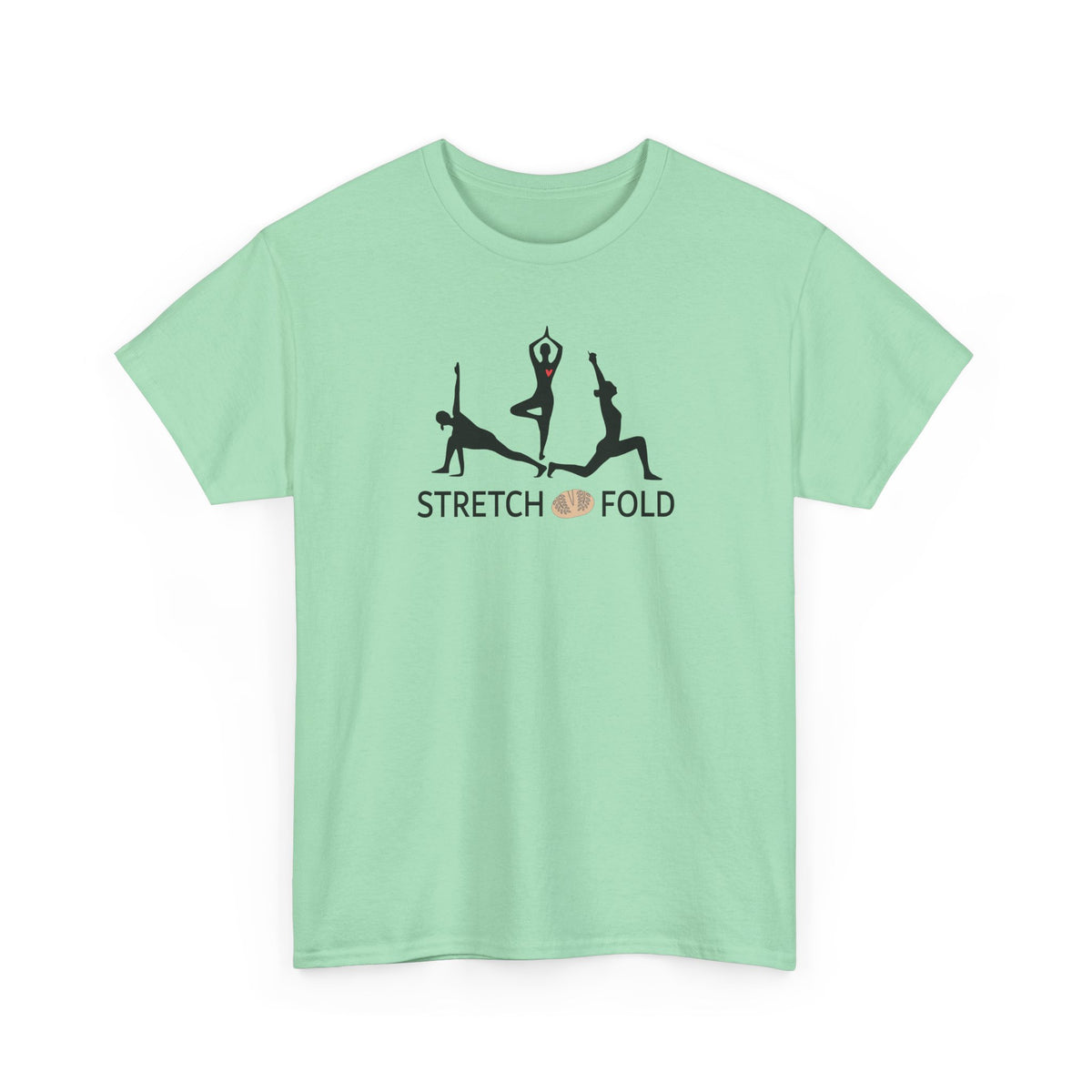 Yoga Pose Silhouettes Stretch and Fold Tee - Pilates Fitness for Sourdough Bakers and more! Silhouette Design Series