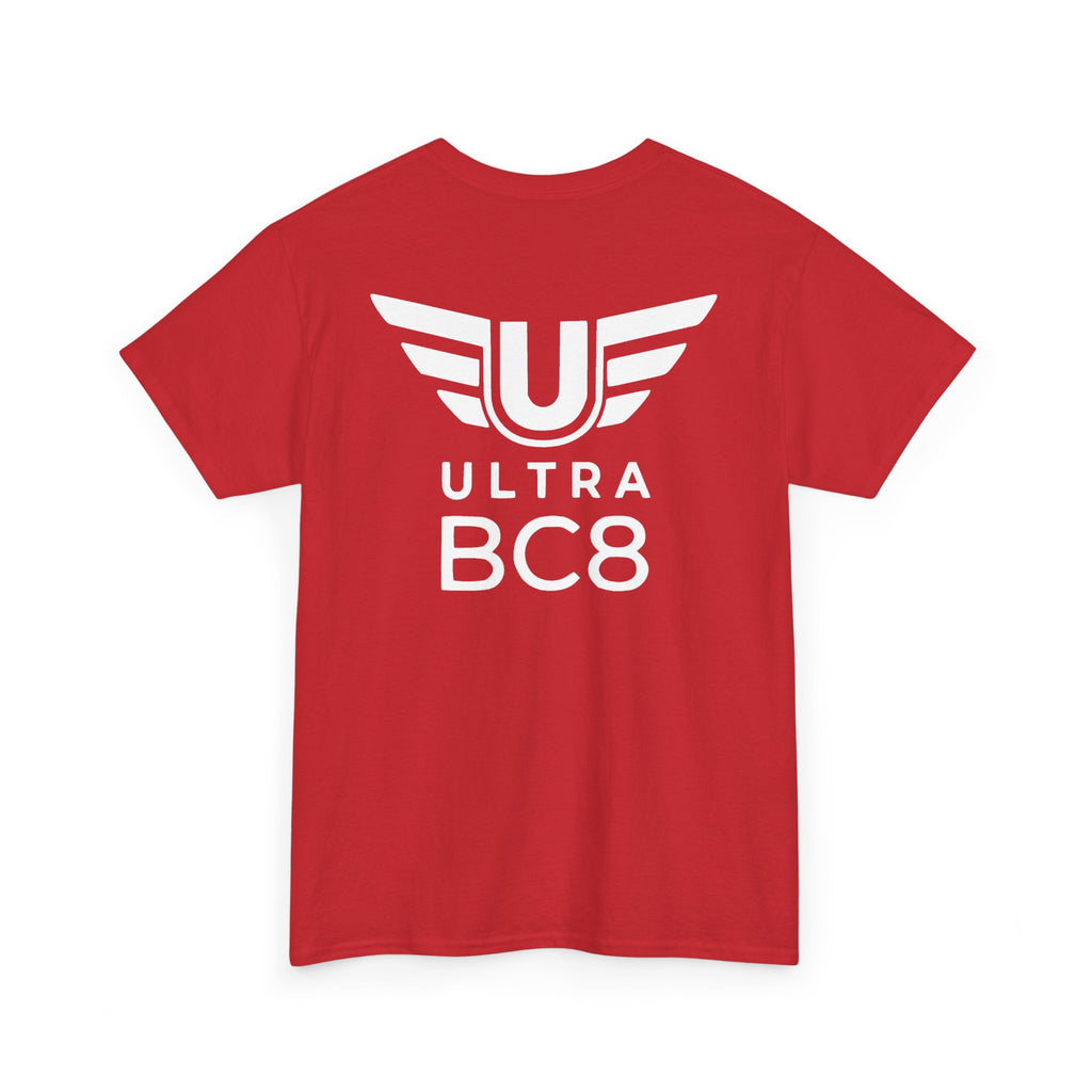 SW_Ultra BC8 Logo Tee - Front and Back Print - White Font - 100% Cotton