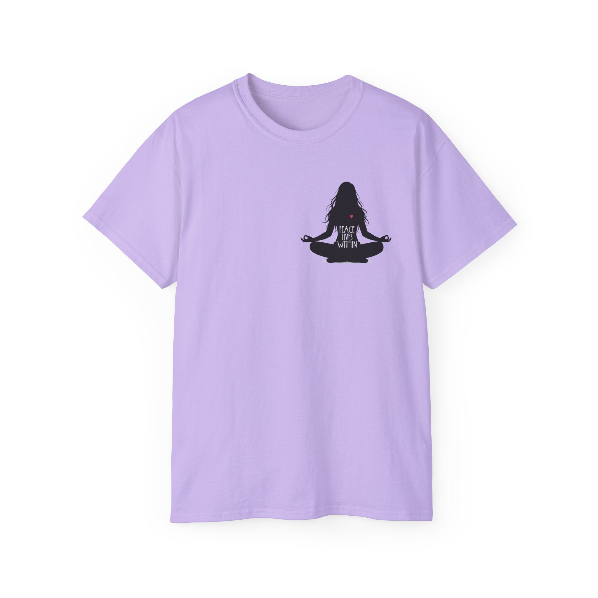 Peace Lives Within - Meditation T-Shirt - Yoga & Mindfulness Tee - Silhouette Design Series