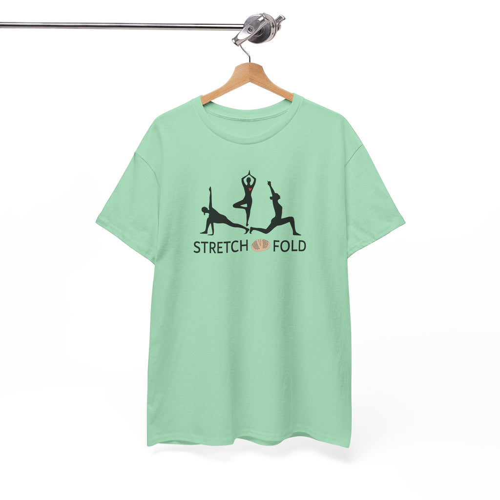 Yoga Pose Silhouettes Stretch and Fold Tee - Pilates Fitness for Sourdough Bakers and more! Silhouette Design Series
