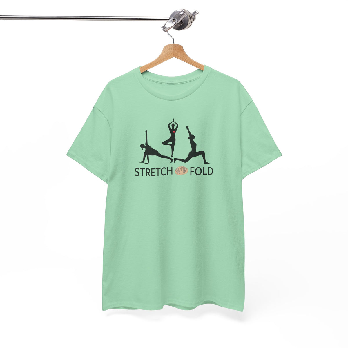 Yoga Pose Silhouettes Stretch and Fold Tee - Pilates Fitness for Sourdough Bakers and more! Silhouette Design Series
