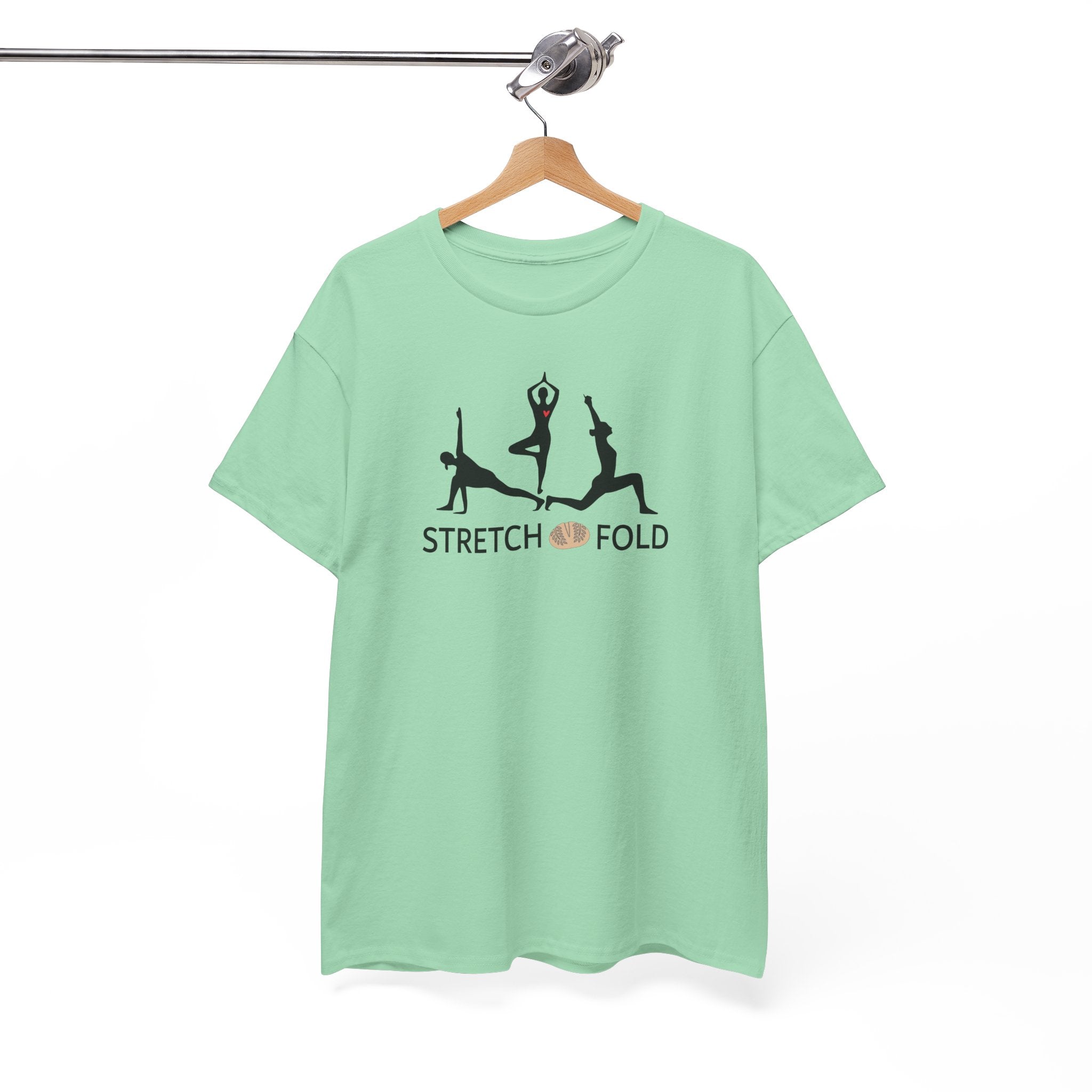 Yoga Pose Silhouettes Stretch and Fold Tee - Pilates Fitness for Sourdough Bakers and more! Silhouette Design Series
