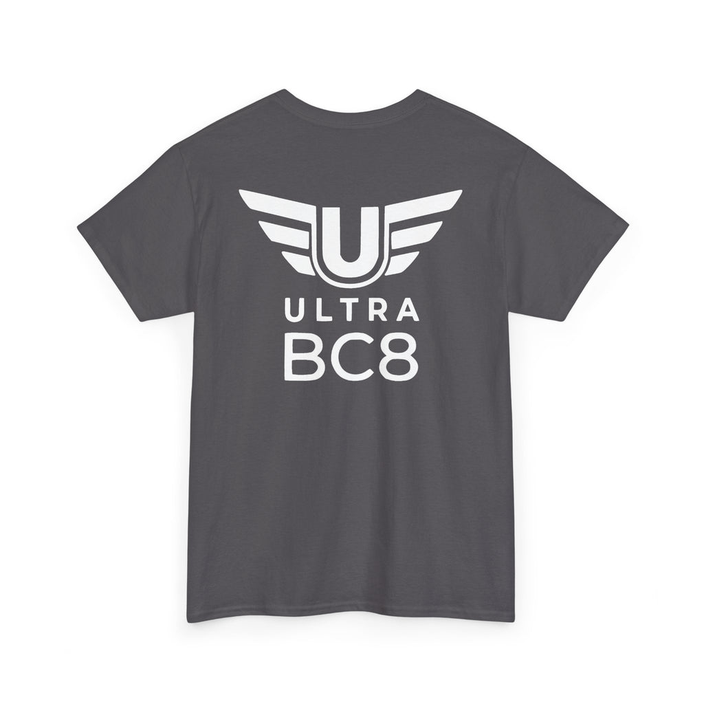 SW_Ultra BC8 Logo Tee - Front and Back Print - White Font - 100% Cotton
