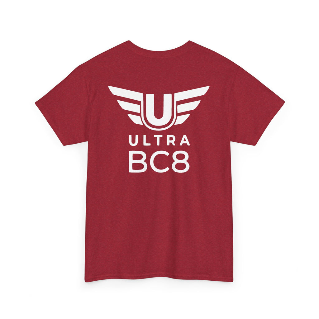 SW_Ultra BC8 Logo Tee - Front and Back Print - White Font - 100% Cotton