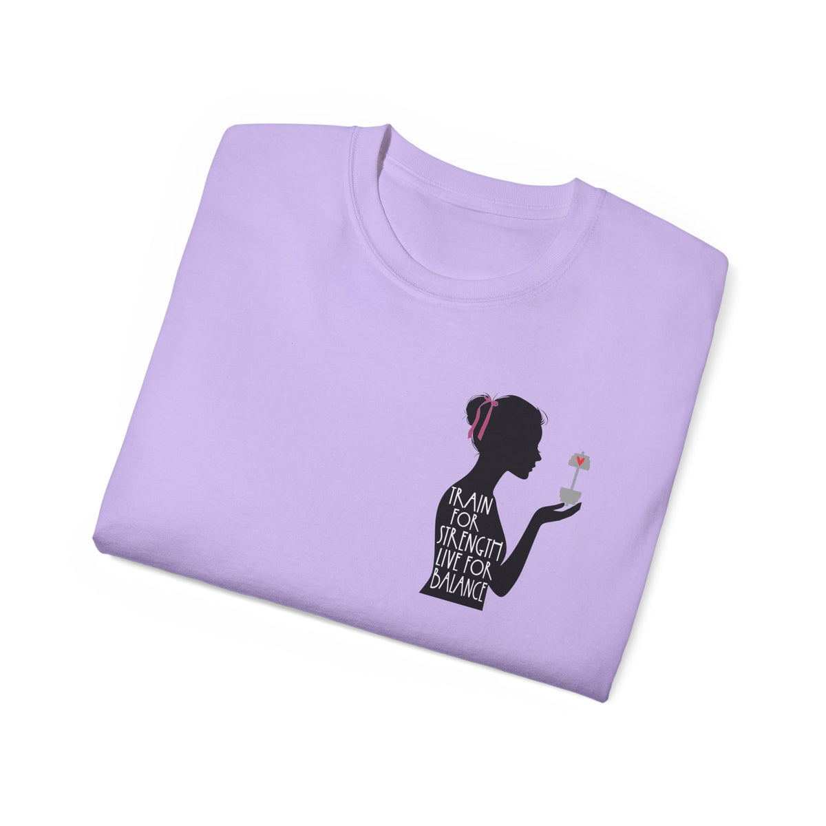 Train for Strength Live for Balance Tee - Promote Healthy Lifestyle T-shirt - Silhouette Design Series