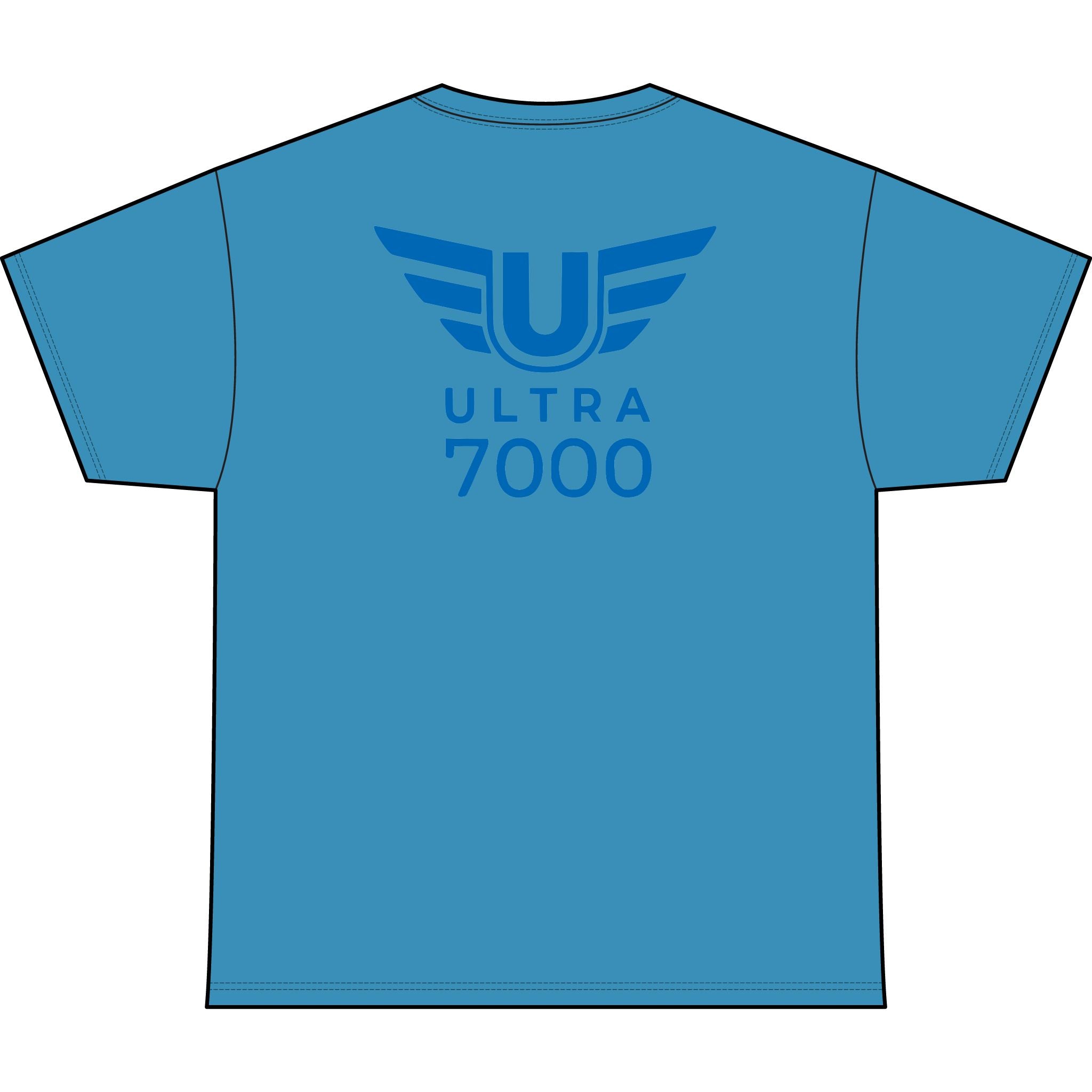 SW_Ultra 7000 Logo Performance Tee — Front & Back Design - Blue Font