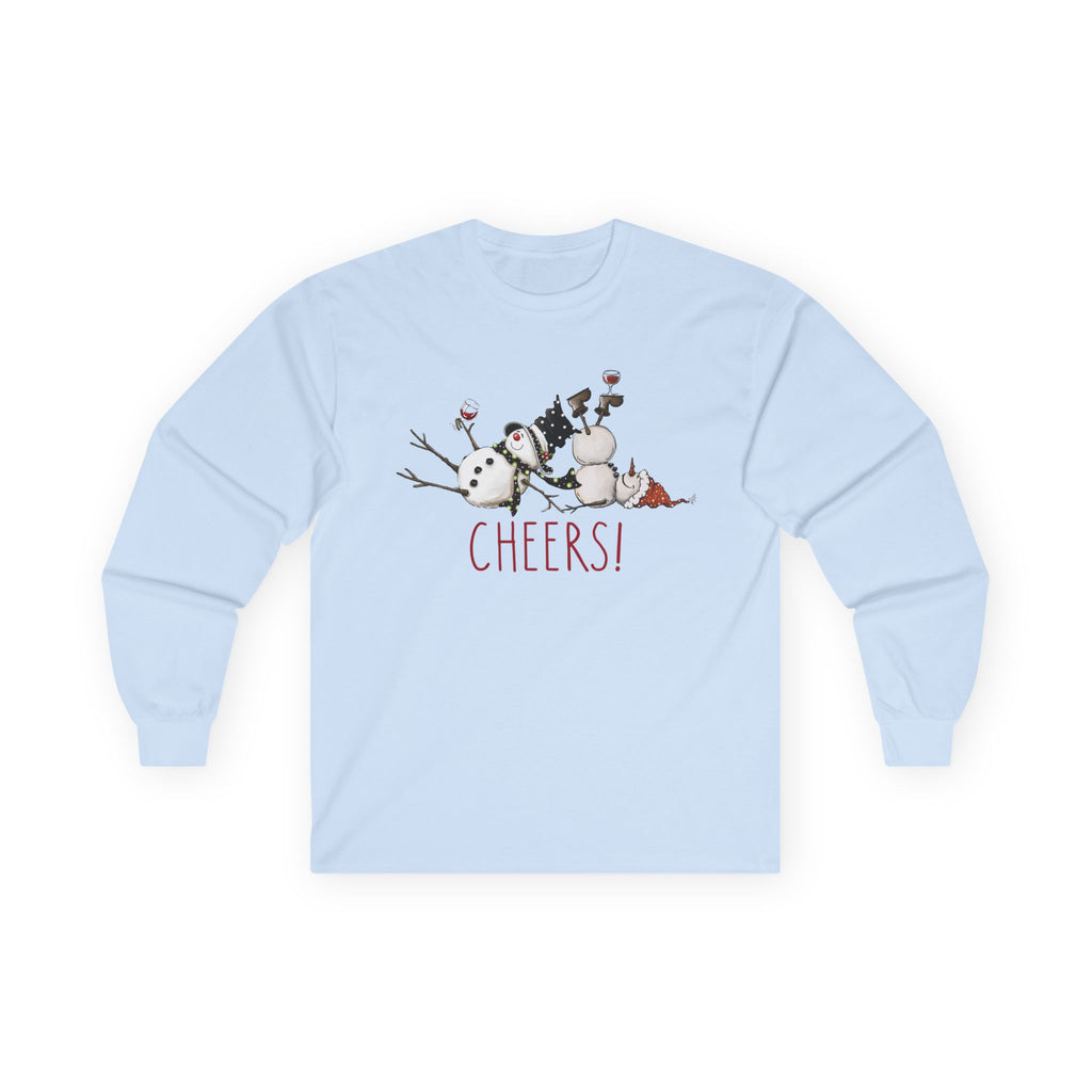 Cheers to Tipsy Snowman BFFs! Perfect Long Sleeve T-shirt, Tee, Holiday Fun, Winter Wear, Christmas, Festive, Party Tops, Best Friends