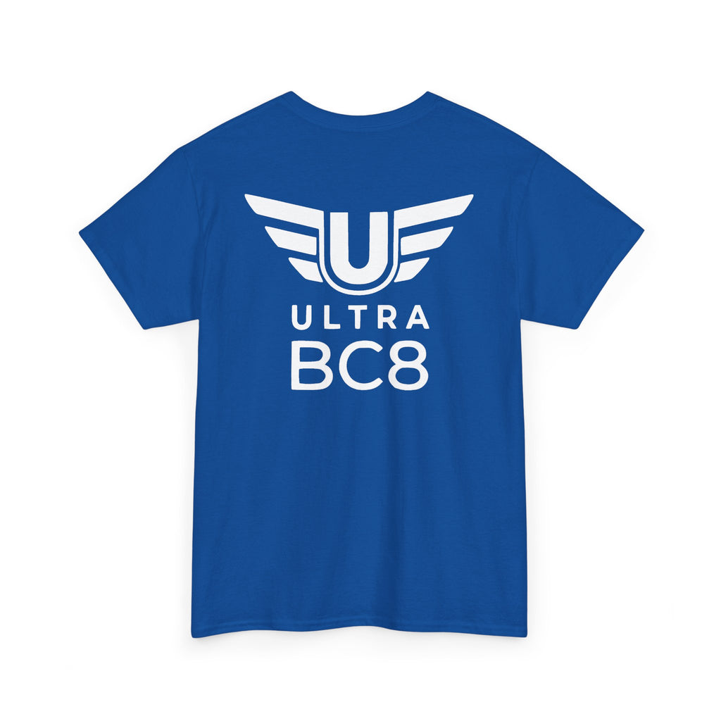 SW_Ultra BC8 Logo Tee - Front and Back Print - White Font - 100% Cotton