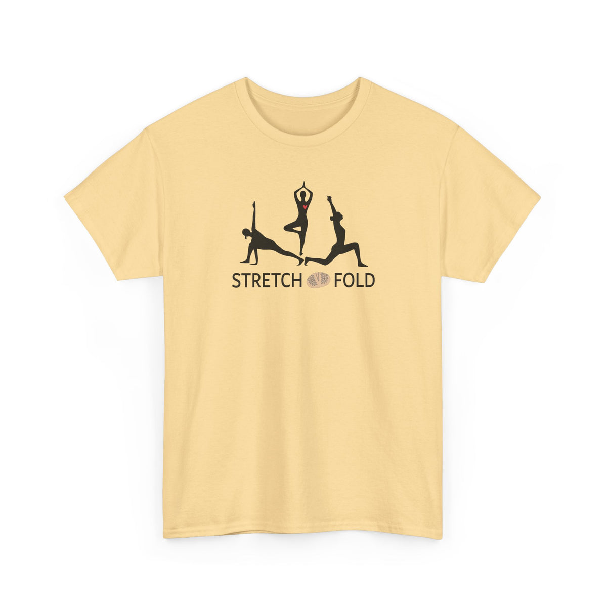 Yoga Pose Silhouettes Stretch and Fold Tee - Pilates Fitness for Sourdough Bakers and more! Silhouette Design Series