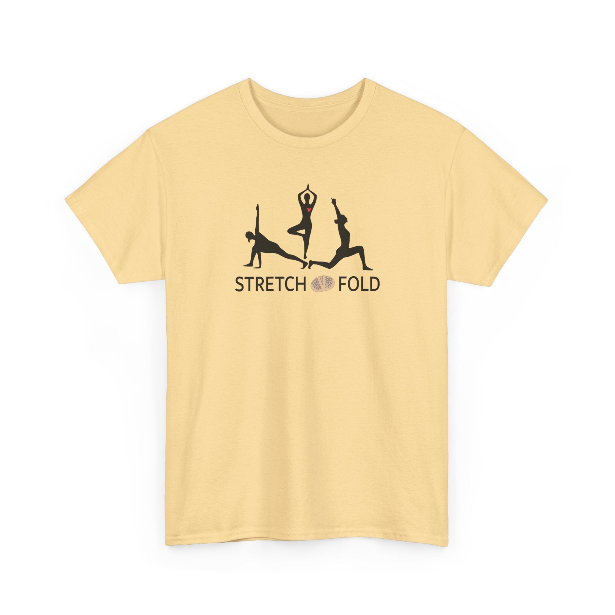 Yoga Pose Silhouettes Stretch and Fold Tee - Pilates Fitness for Sourdough Bakers and more! Silhouette Design Series