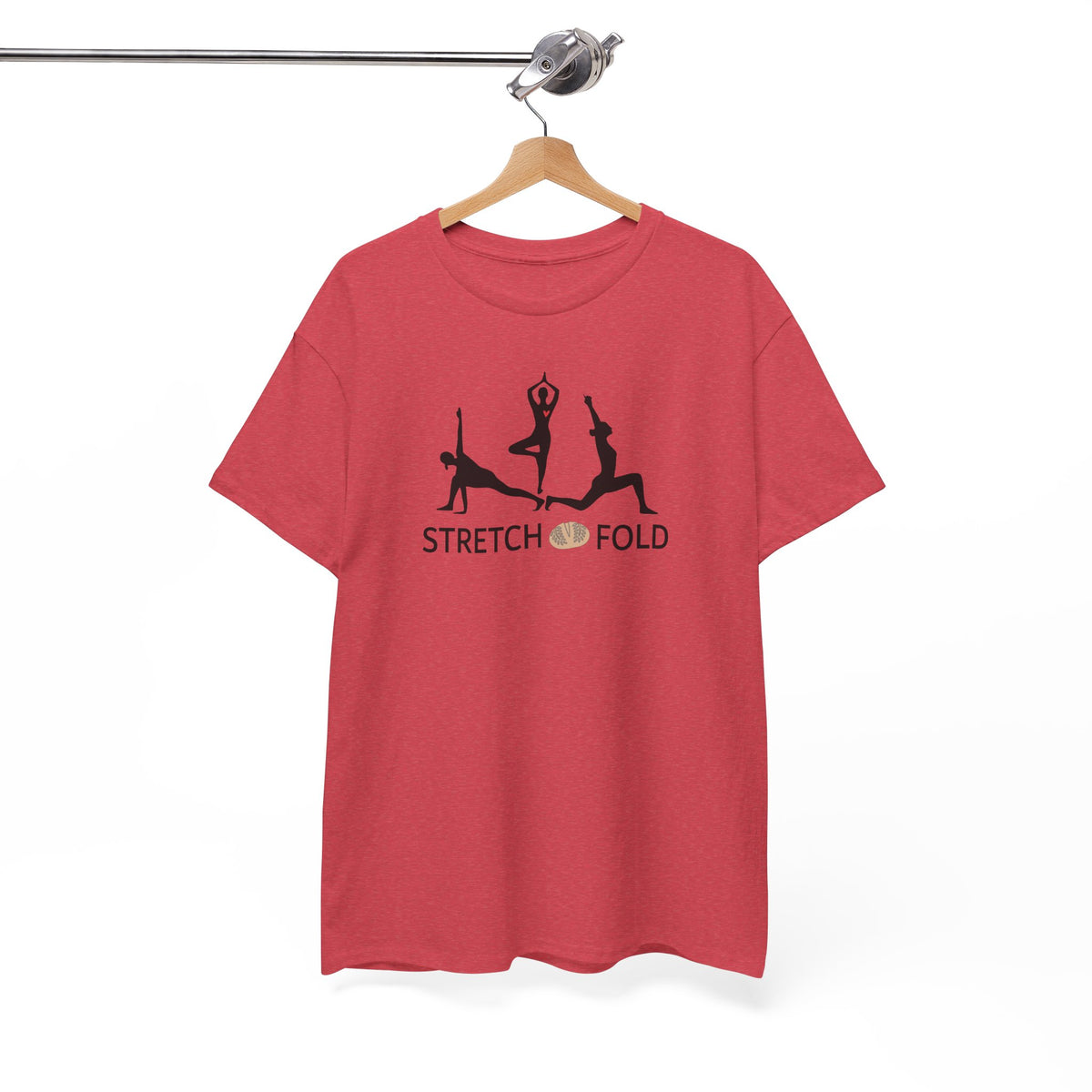 Yoga Pose Silhouettes Stretch and Fold Tee - Pilates Fitness for Sourdough Bakers and more! Silhouette Design Series