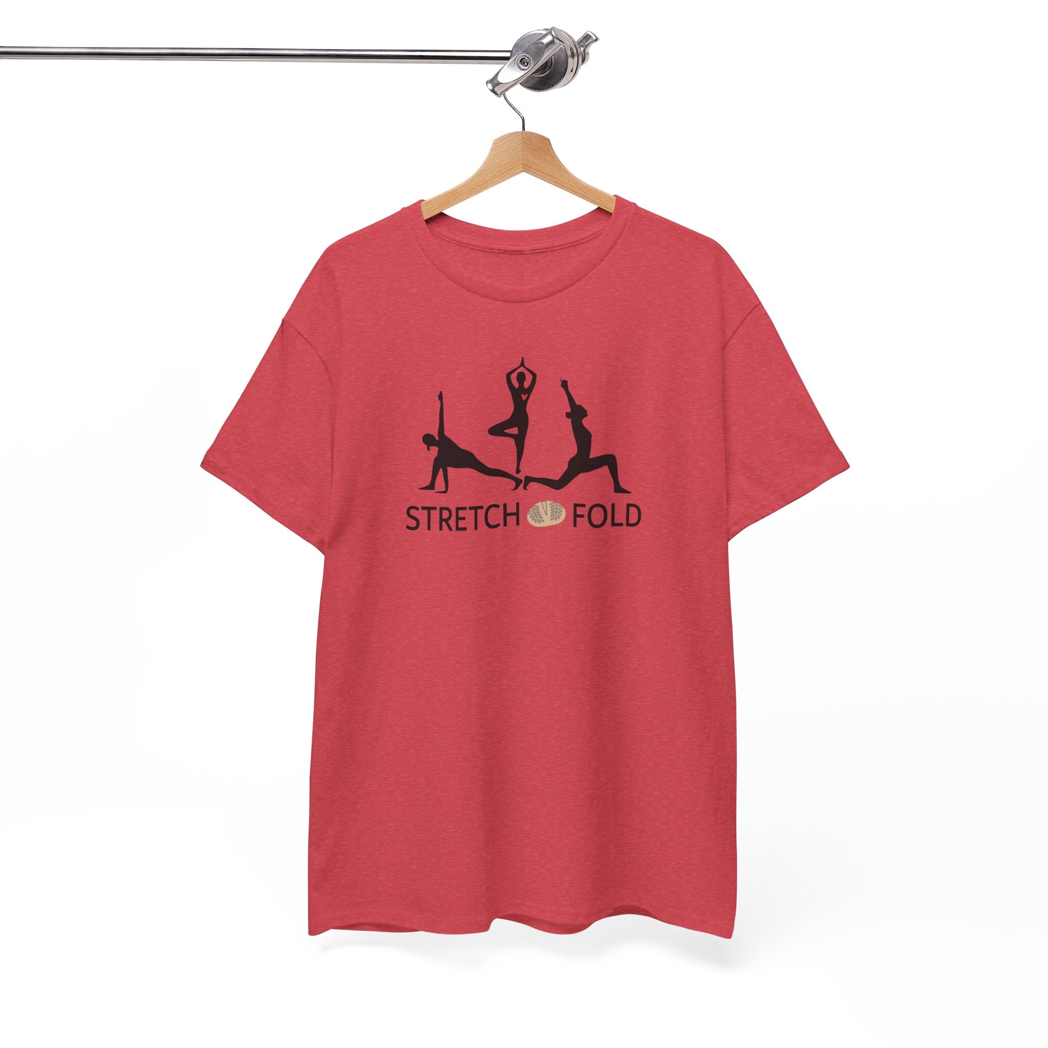 Yoga Pose Silhouettes Stretch and Fold Tee - Pilates Fitness for Sourdough Bakers and more! Silhouette Design Series