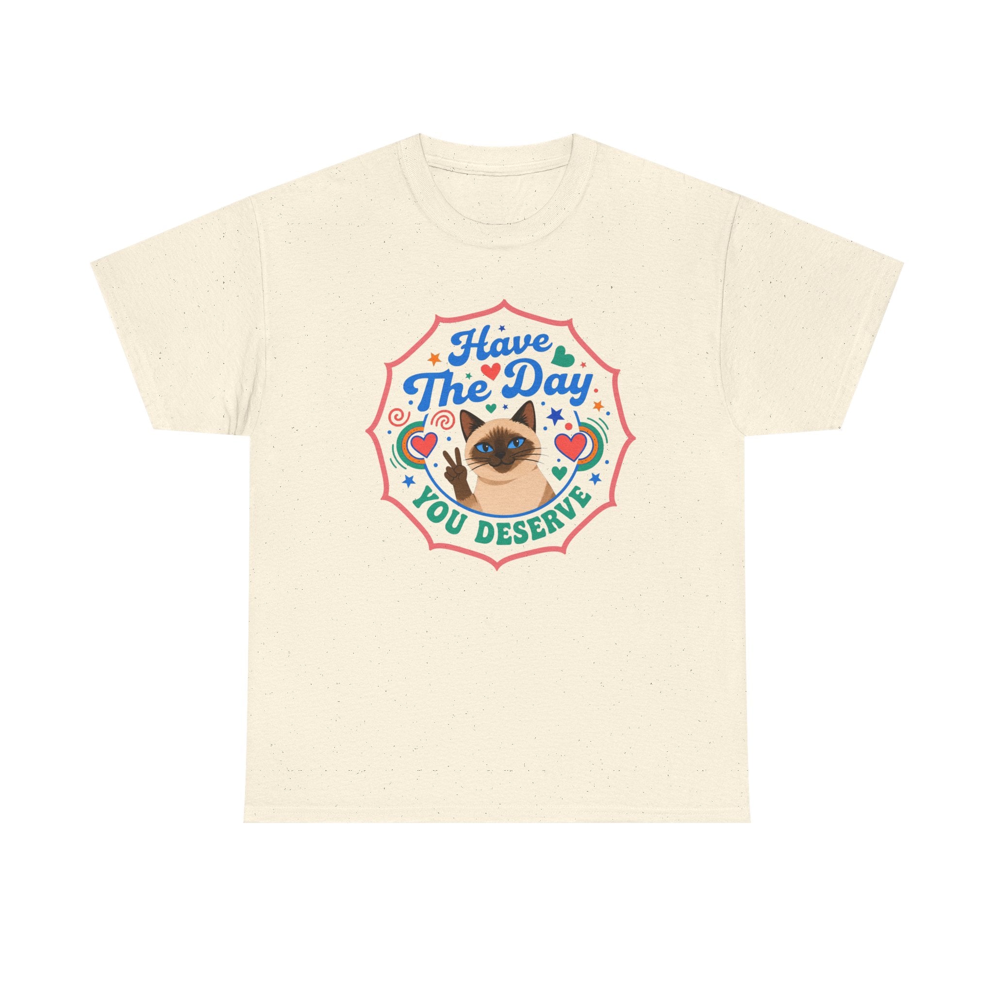 Have The Day You Deserve - Vintage Cat Tee (Good Vibes) - Fun Attire