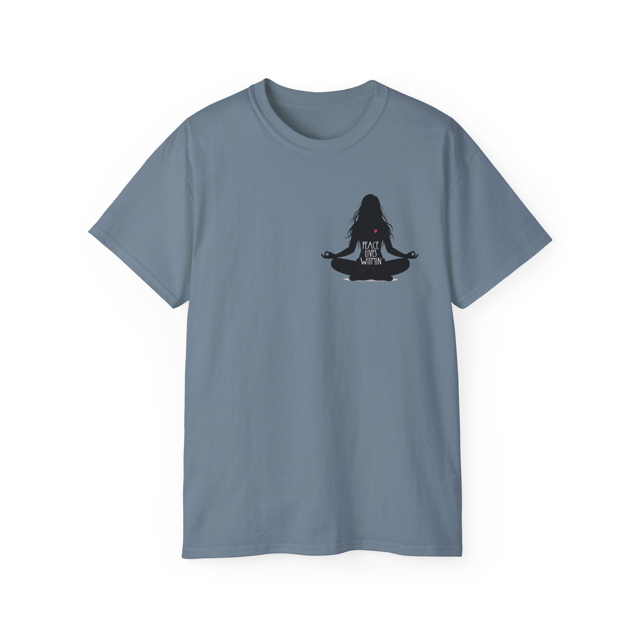 Peace Lives Within - Meditation T-Shirt - Yoga & Mindfulness Tee - Silhouette Design Series