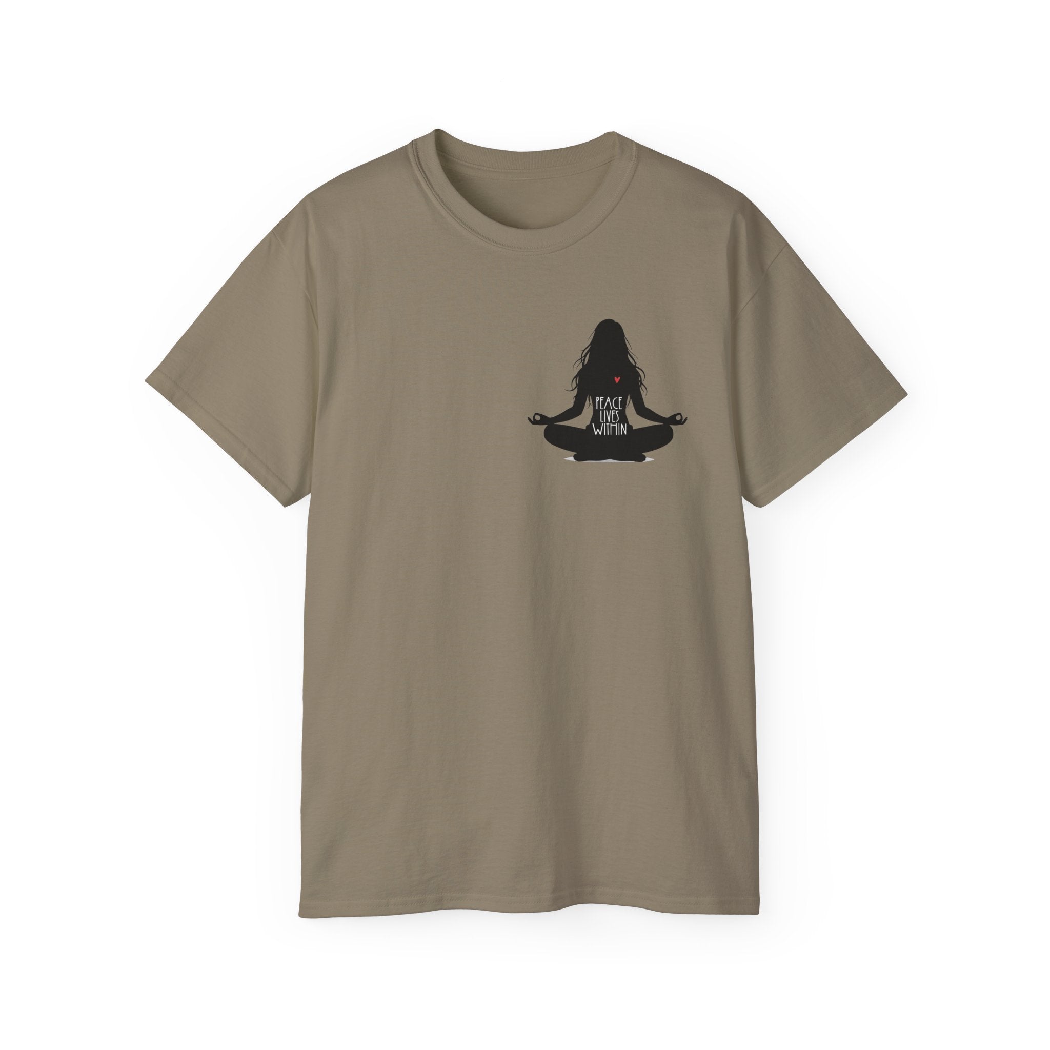 Peace Lives Within - Meditation T-Shirt - Yoga & Mindfulness Tee - Silhouette Design Series