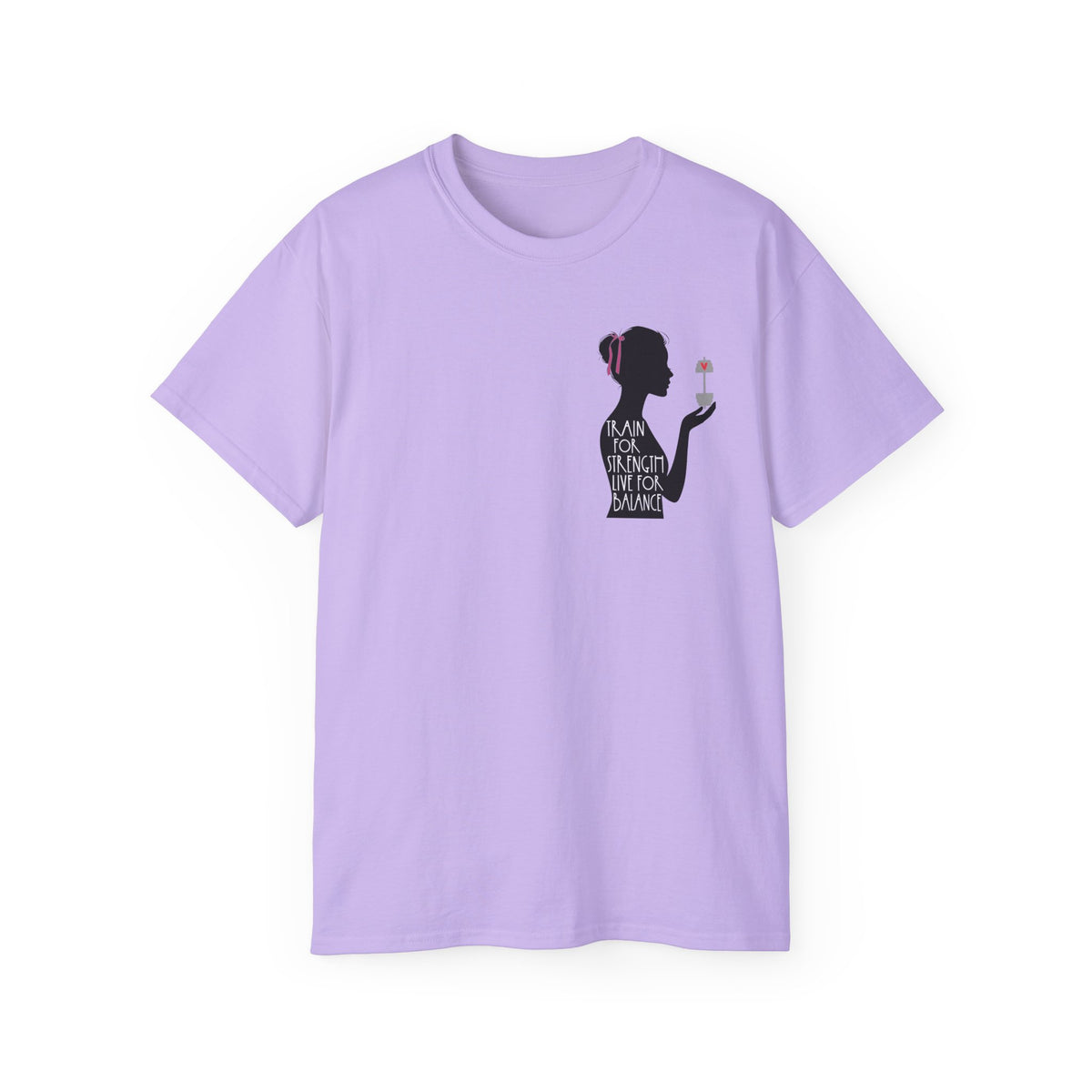 Train for Strength Live for Balance Tee - Promote Healthy Lifestyle T-shirt - Silhouette Design Series