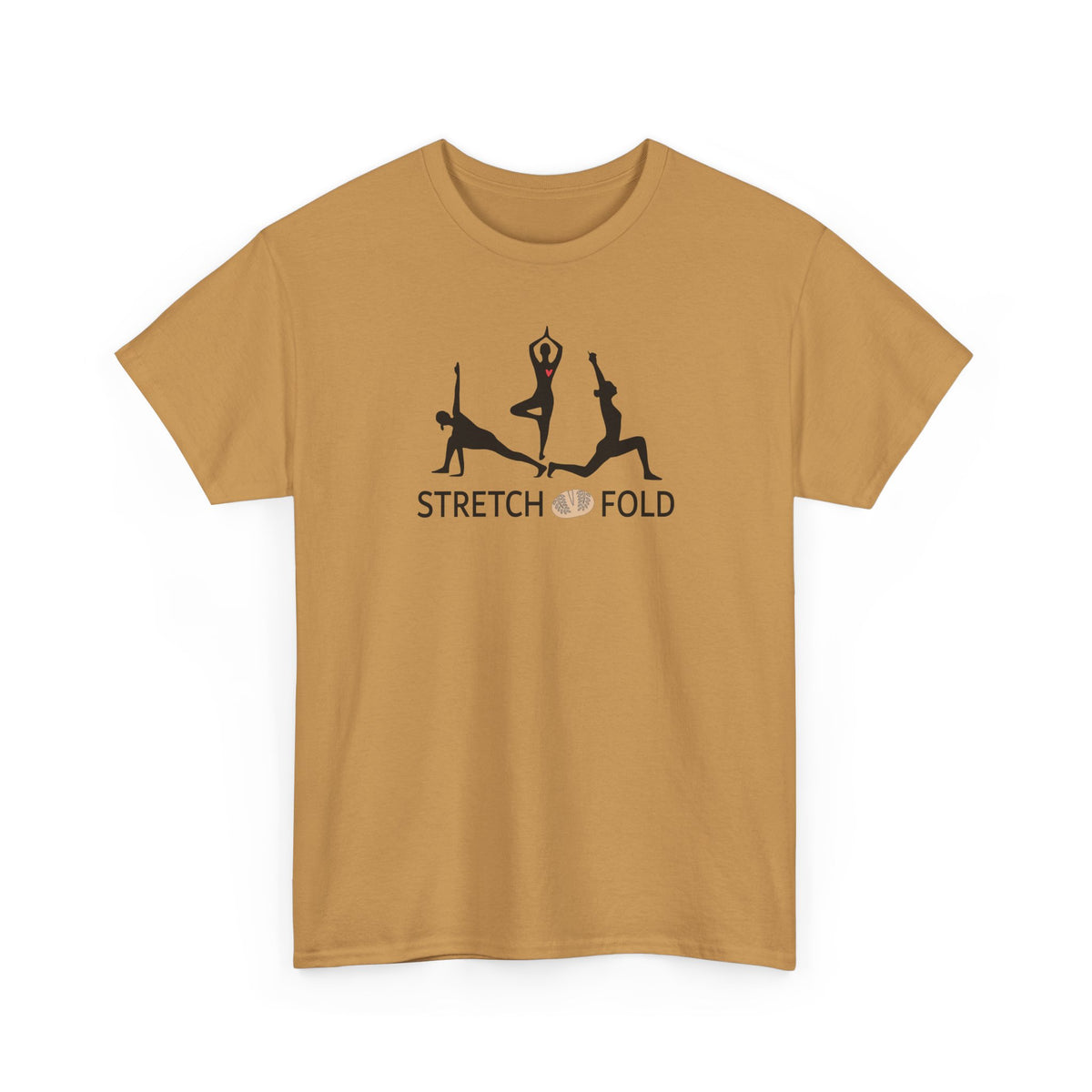 Yoga Pose Silhouettes Stretch and Fold Tee - Pilates Fitness for Sourdough Bakers and more! Silhouette Design Series