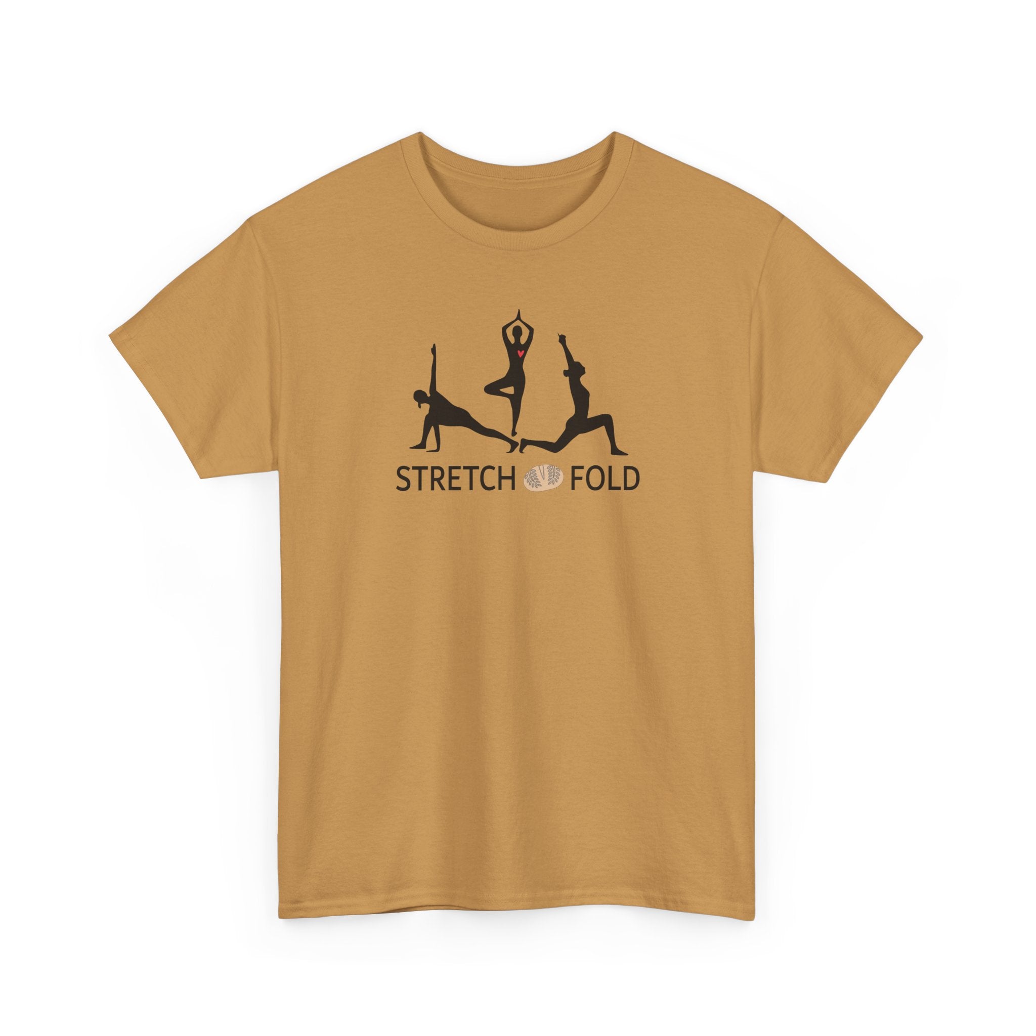 Yoga Pose Silhouettes Stretch and Fold Tee - Pilates Fitness for Sourdough Bakers and more! Silhouette Design Series