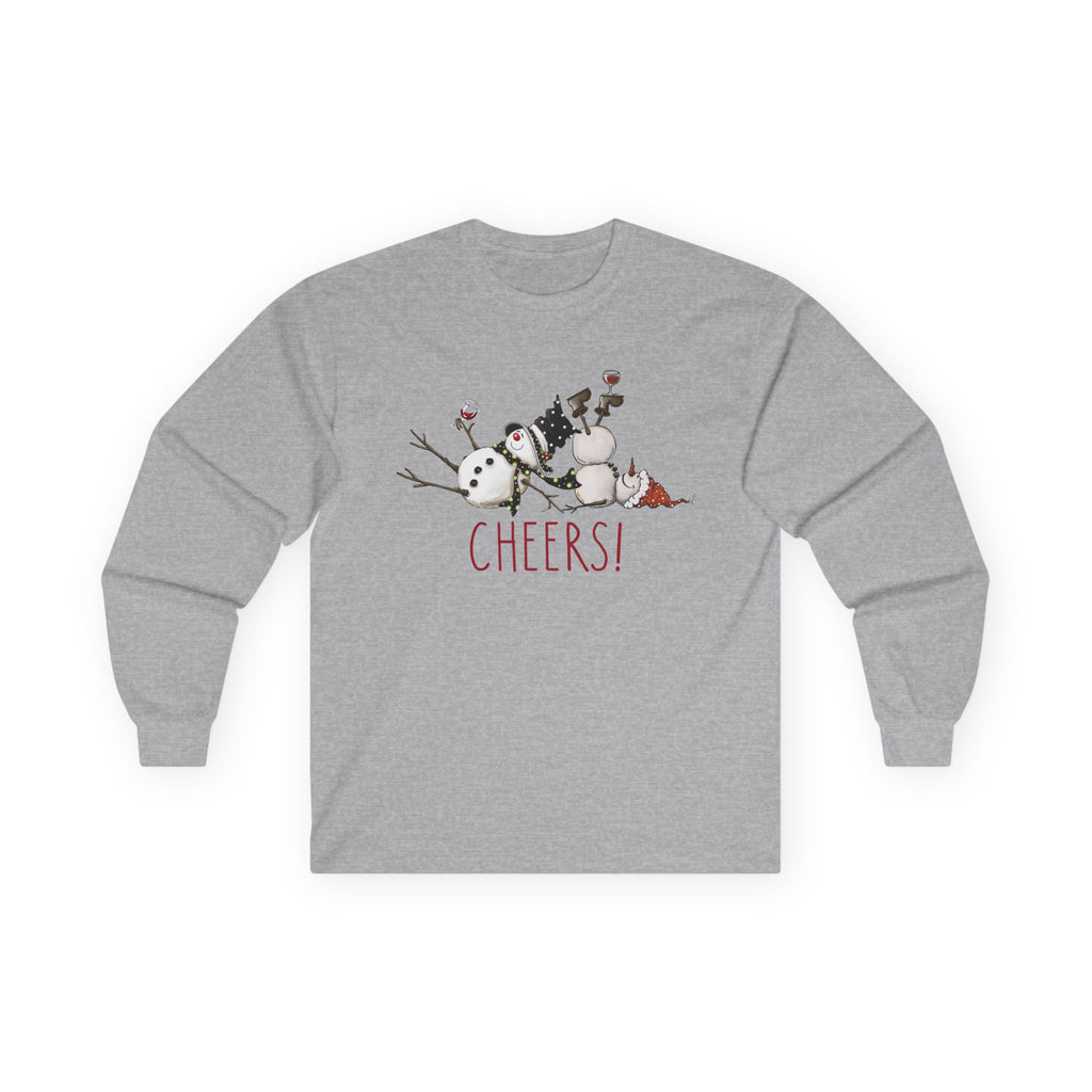 Cheers to Tipsy Snowman BFFs! Perfect Long Sleeve T-shirt, Tee, Holiday Fun, Winter Wear, Christmas, Festive, Party Tops, Best Friends