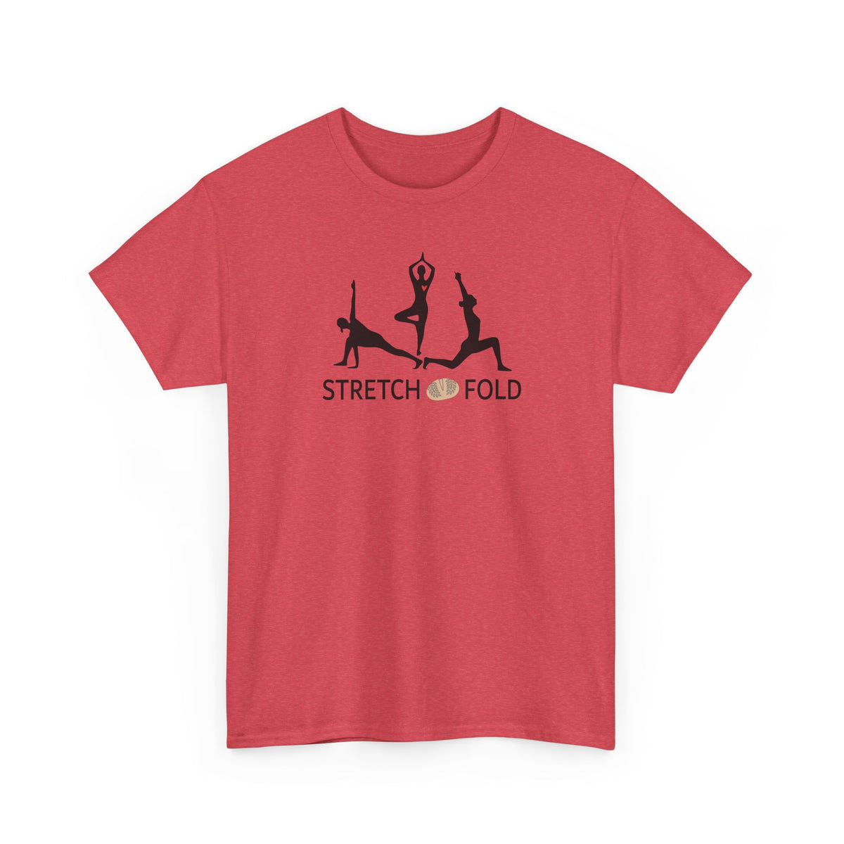 Yoga Pose Silhouettes Stretch and Fold Tee - Pilates Fitness for Sourdough Bakers and more! Silhouette Design Series