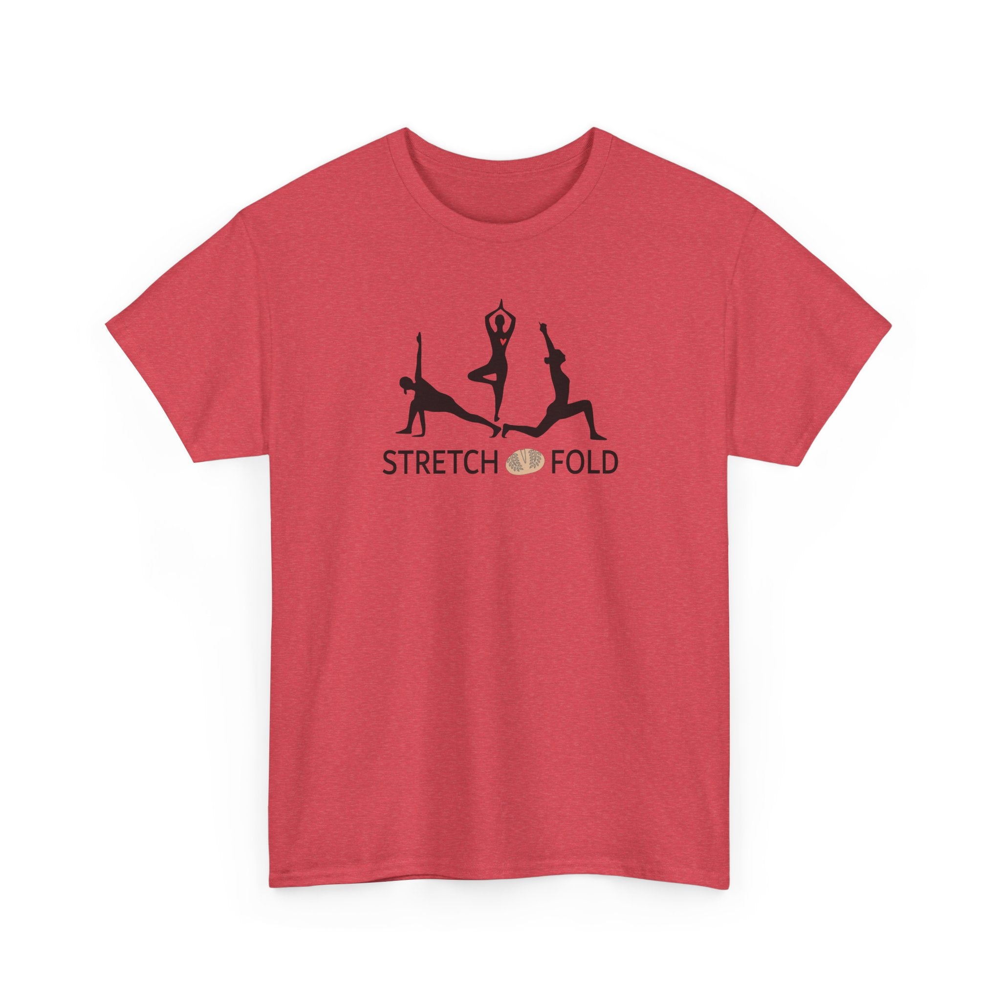 Yoga Pose Silhouettes Stretch and Fold Tee - Pilates Fitness for Sourdough Bakers and more! Silhouette Design Series