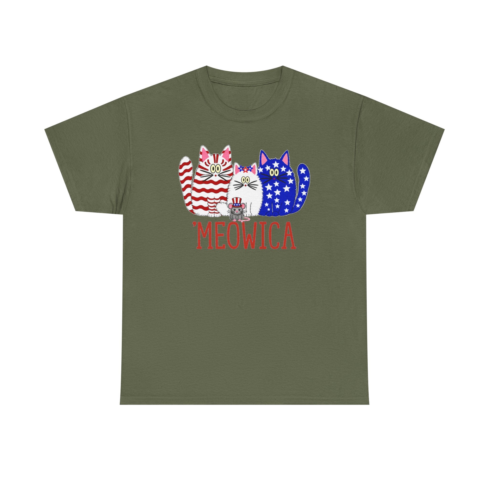 'Meowica Patriotic Cat T-Shirt - Fourth of July USA Cats - Festive and Fun Apparel