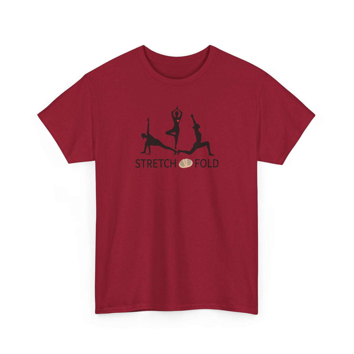 Yoga Pose Silhouettes Stretch and Fold Tee - Pilates Fitness for Sourdough Bakers and more! Silhouette Design Series