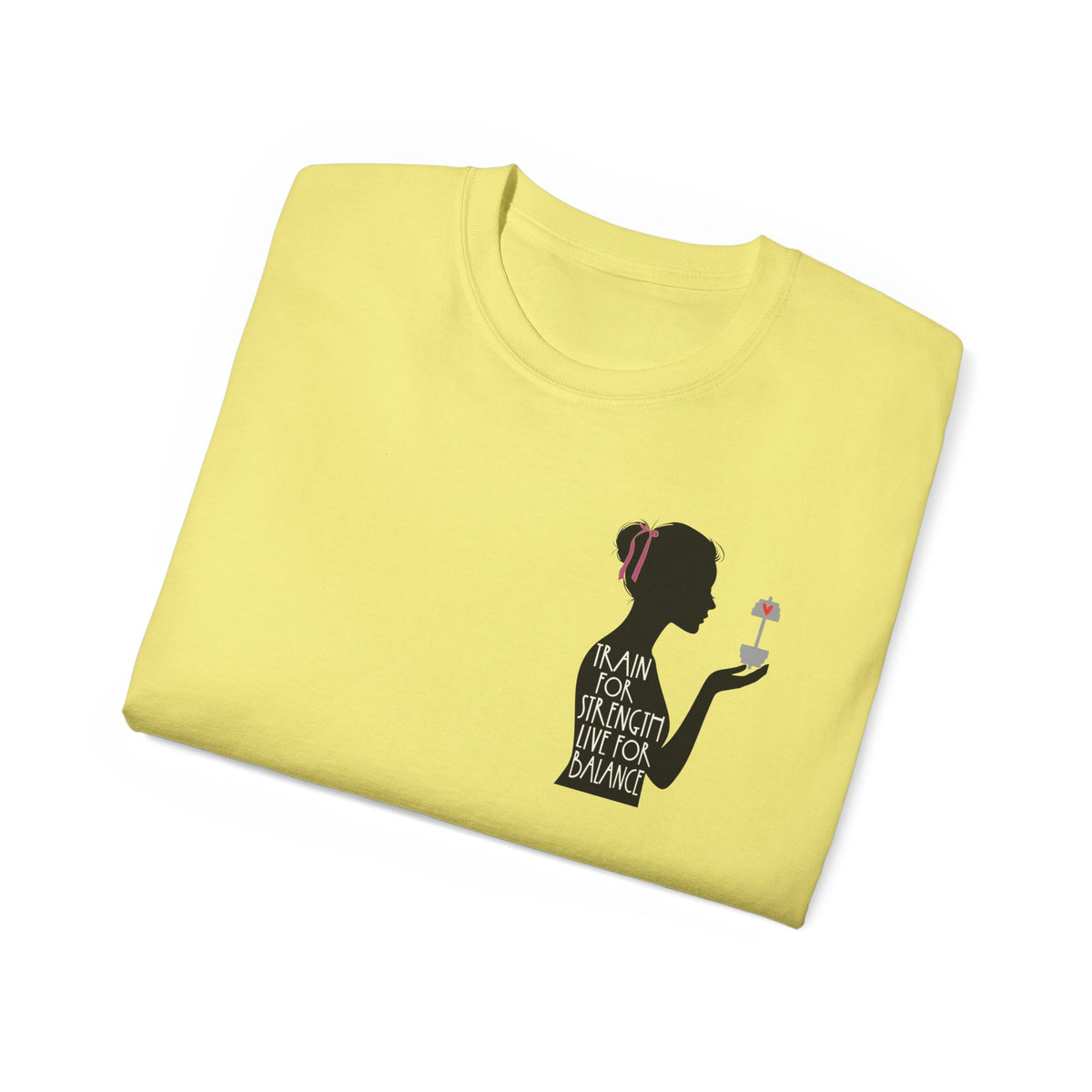 Train for Strength Live for Balance Tee - Promote Healthy Lifestyle T-shirt - Silhouette Design Series