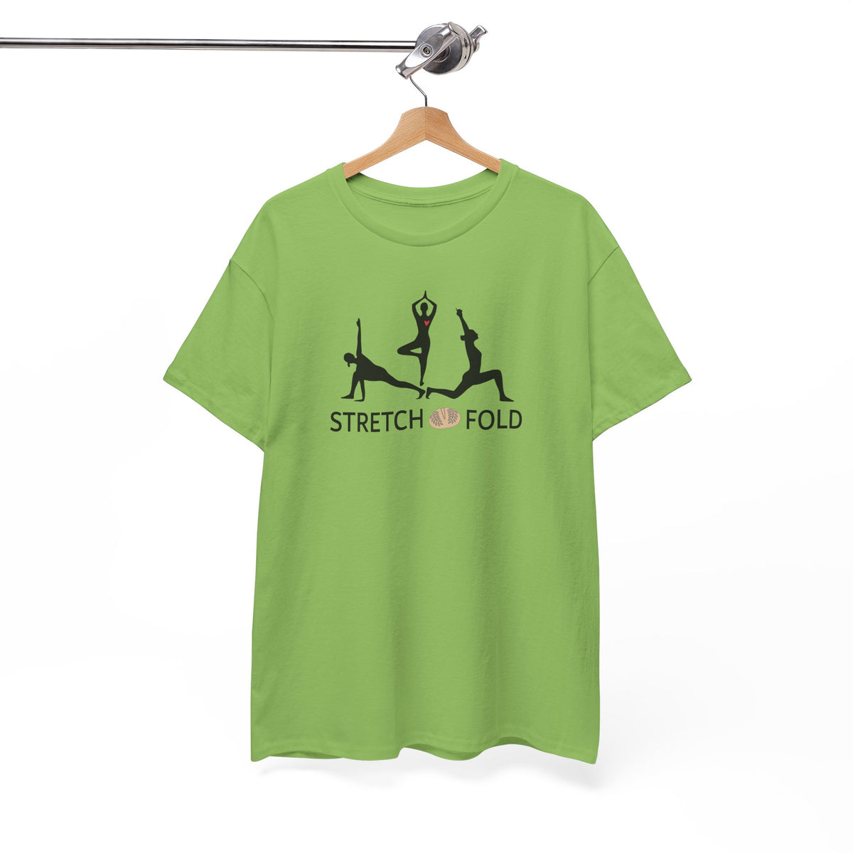Yoga Pose Silhouettes Stretch and Fold Tee - Pilates Fitness for Sourdough Bakers and more! Silhouette Design Series