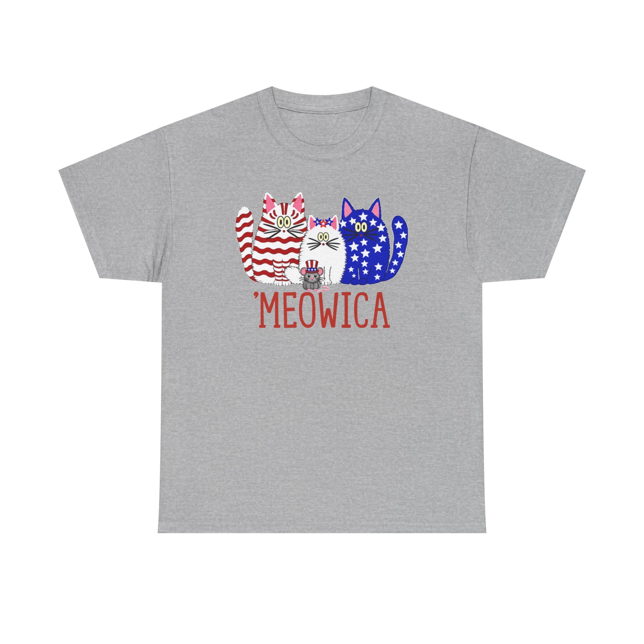 'Meowica Patriotic Cat T-Shirt - Fourth of July USA Cats - Festive and Fun Apparel