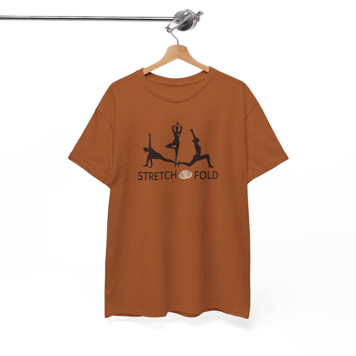 Yoga Pose Silhouettes Stretch and Fold Tee - Pilates Fitness for Sourdough Bakers and more! Silhouette Design Series