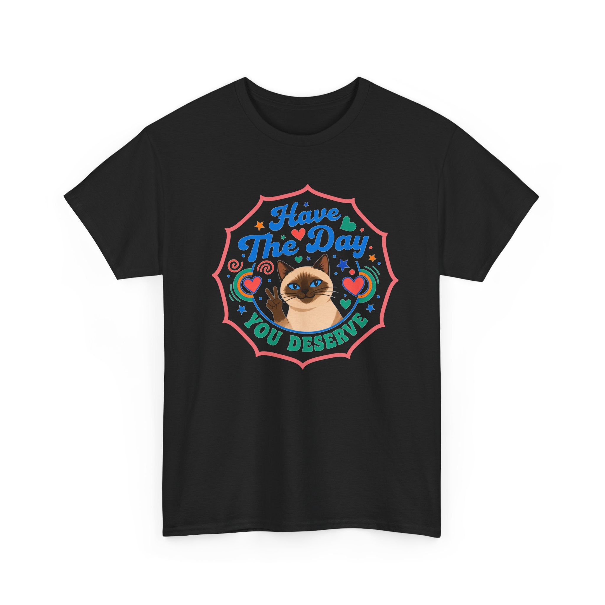 Have The Day You Deserve - Vintage Cat Tee (Good Vibes) - Fun Attire