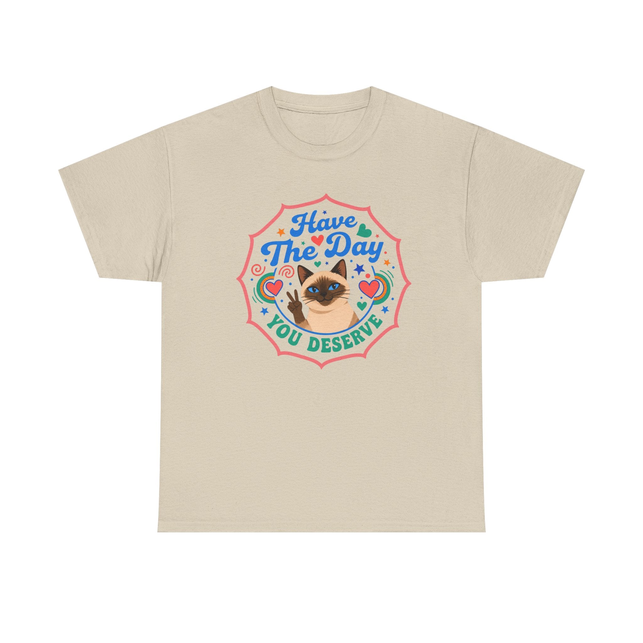 Have The Day You Deserve - Vintage Cat Tee (Good Vibes) - Fun Attire