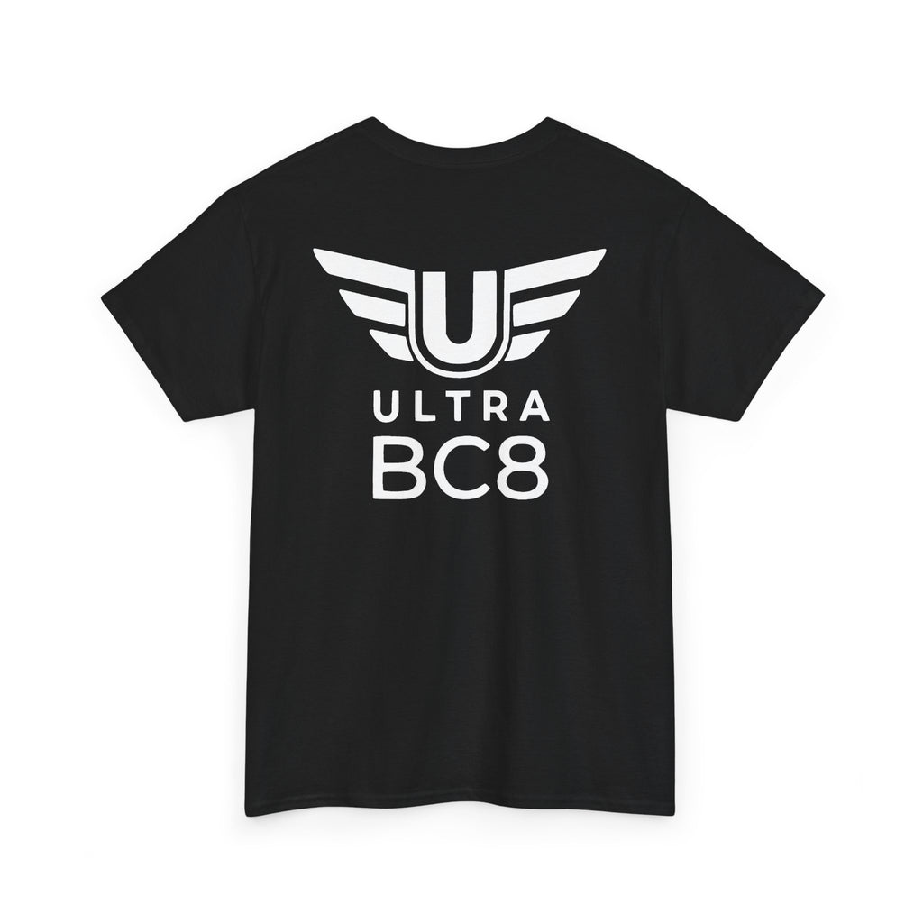 SW_Ultra BC8 Logo Tee - Front and Back Print - White Font - 100% Cotton