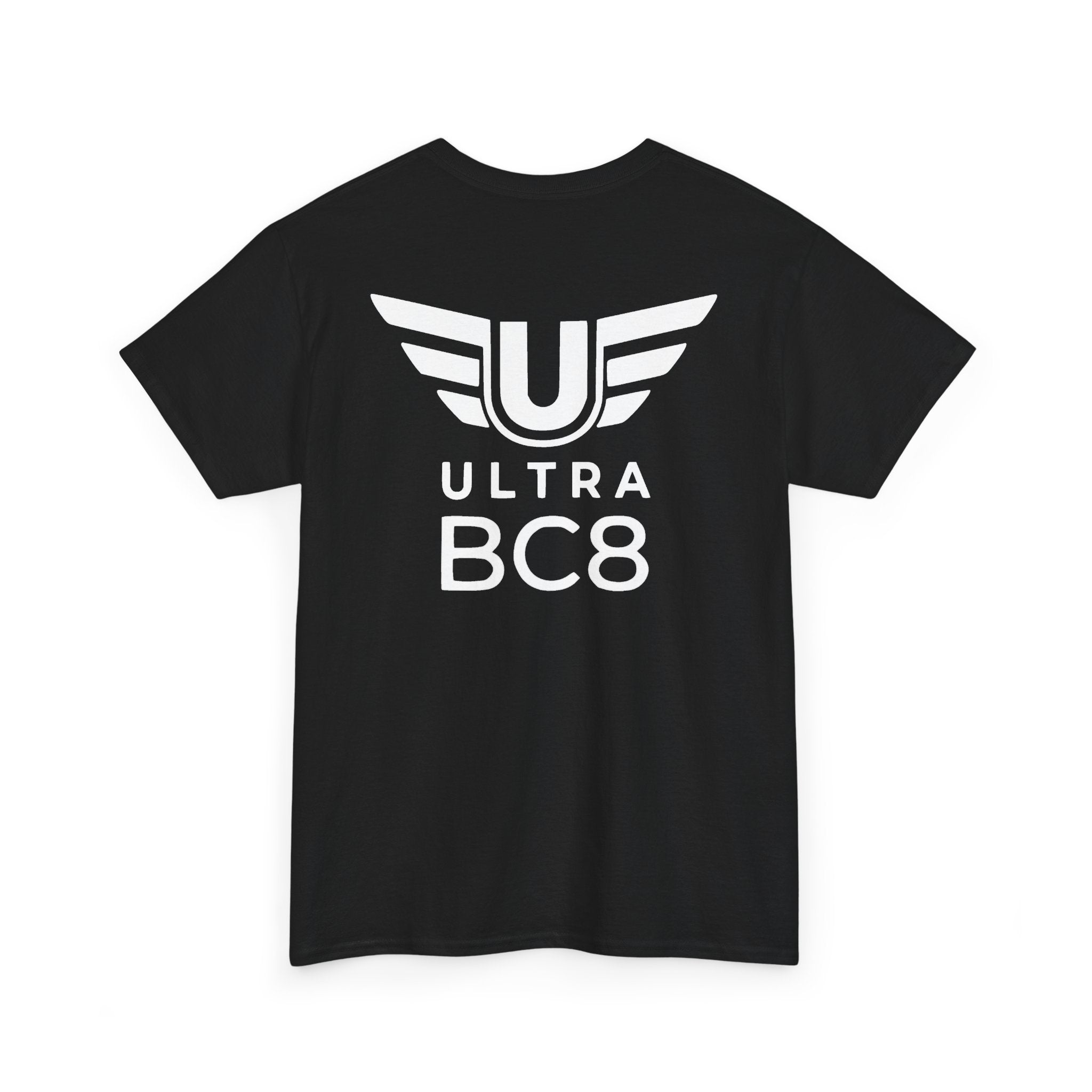 SW_Ultra BC8 Logo Tee - Front and Back Print - White Font - 100% Cotton