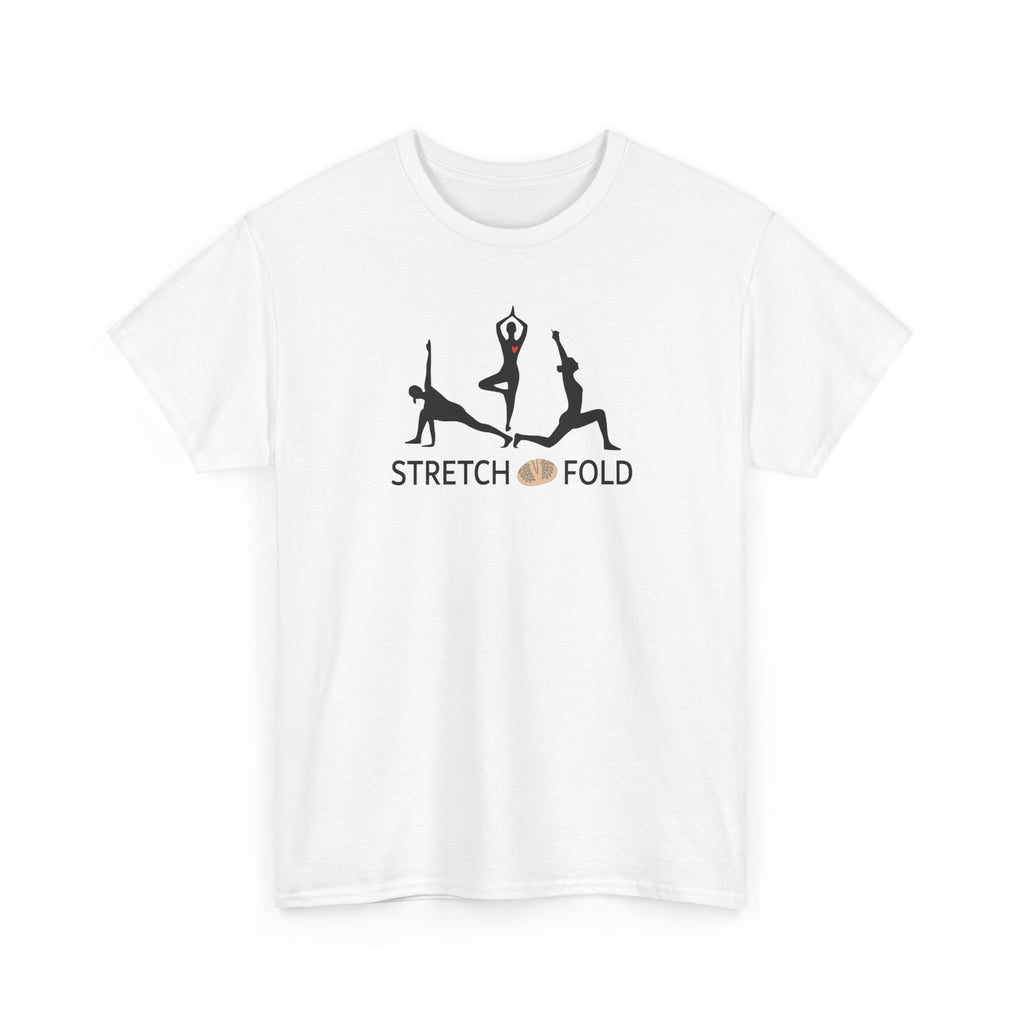 Yoga Pose Silhouettes Stretch and Fold Tee - Pilates Fitness for Sourdough Bakers and more! Silhouette Design Series