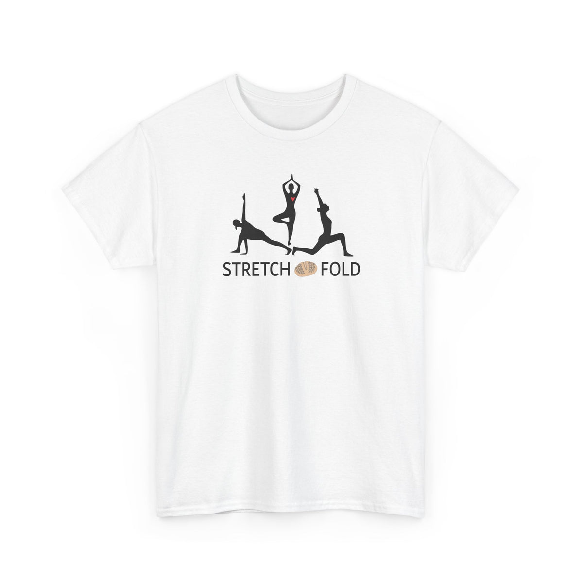 Yoga Pose Silhouettes Stretch and Fold Tee - Pilates Fitness for Sourdough Bakers and more! Silhouette Design Series