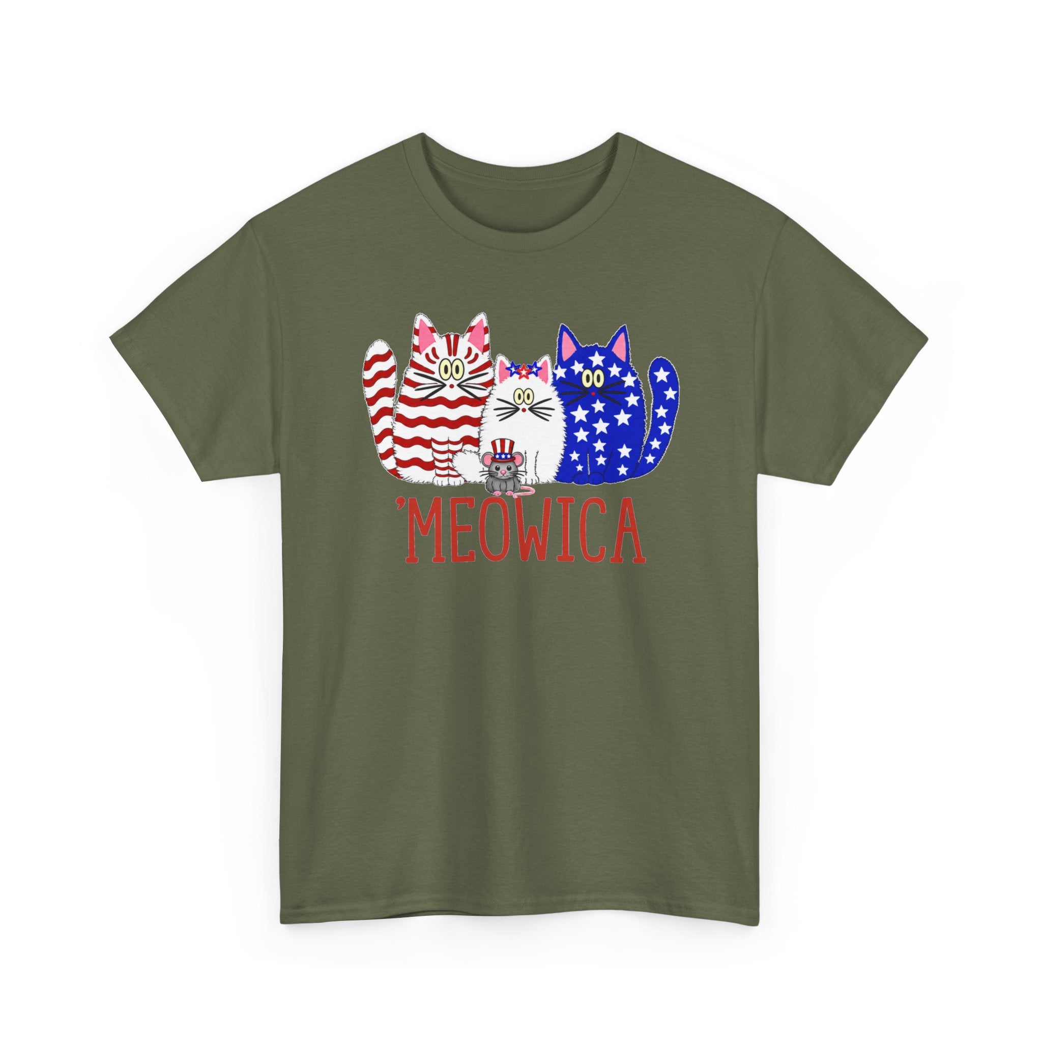 'Meowica Patriotic Cat T-Shirt - Fourth of July USA Cats - Festive and Fun Apparel