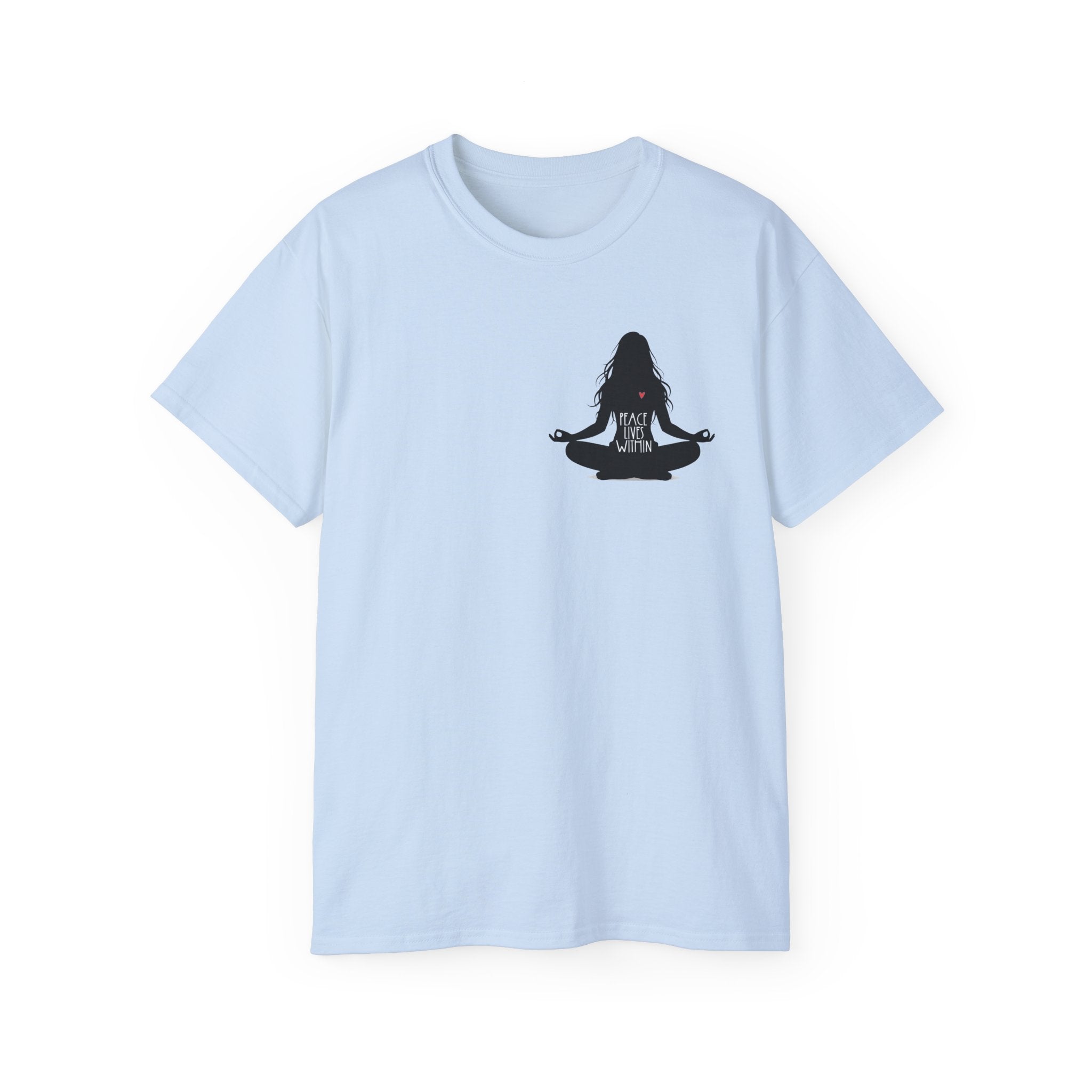 Peace Lives Within - Meditation T-Shirt - Yoga & Mindfulness Tee - Silhouette Design Series