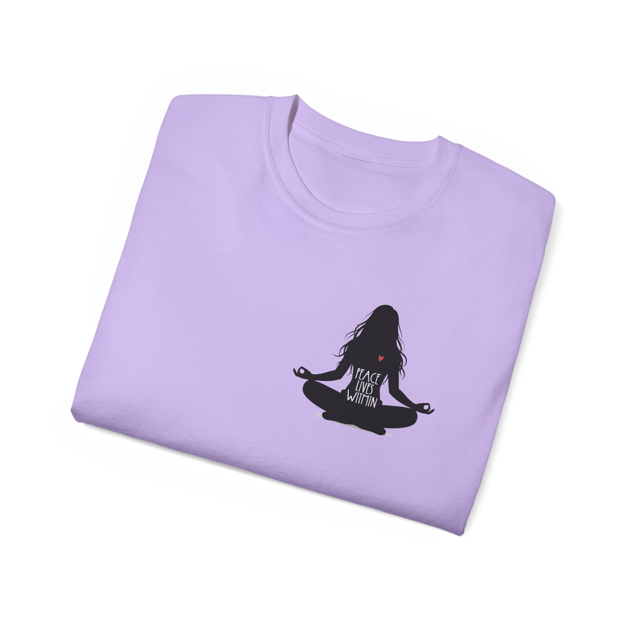 Peace Lives Within - Meditation T-Shirt - Yoga & Mindfulness Tee - Silhouette Design Series