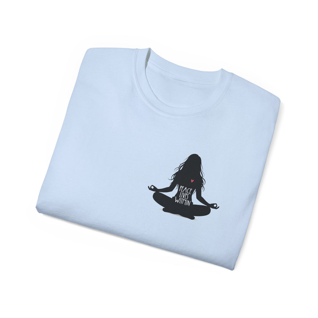 Peace Lives Within - Meditation T-Shirt - Yoga & Mindfulness Tee - Silhouette Design Series