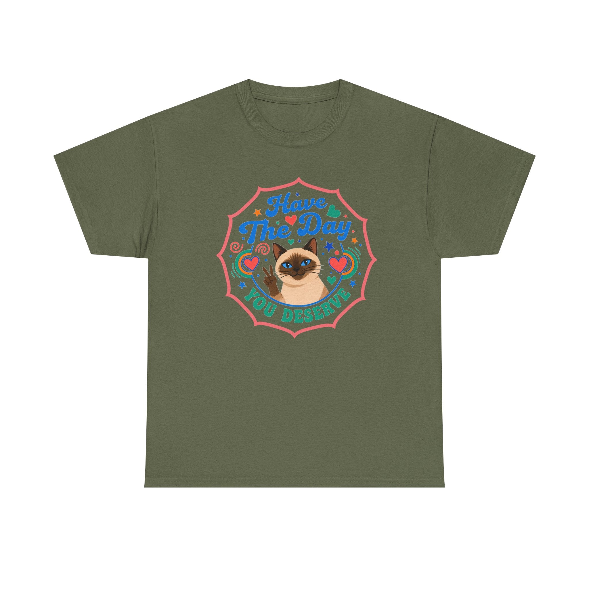 Have The Day You Deserve - Vintage Cat Tee (Good Vibes) - Fun Attire