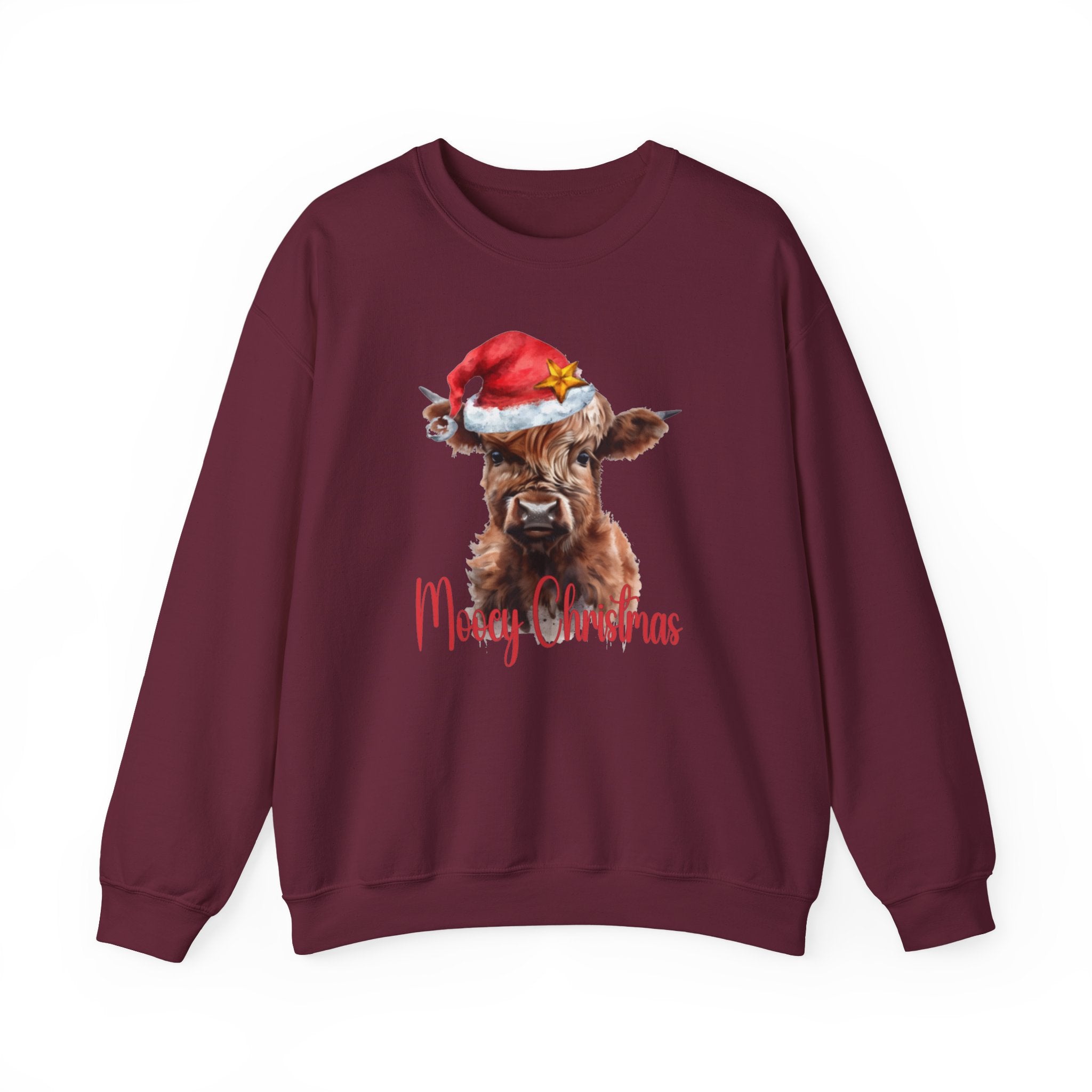 Mooey Christmas Sweatshirt, Holiday Cute Cow Theme, Funny Xmas Gift, Farm Animal Apparel, Cozy Winter Wear