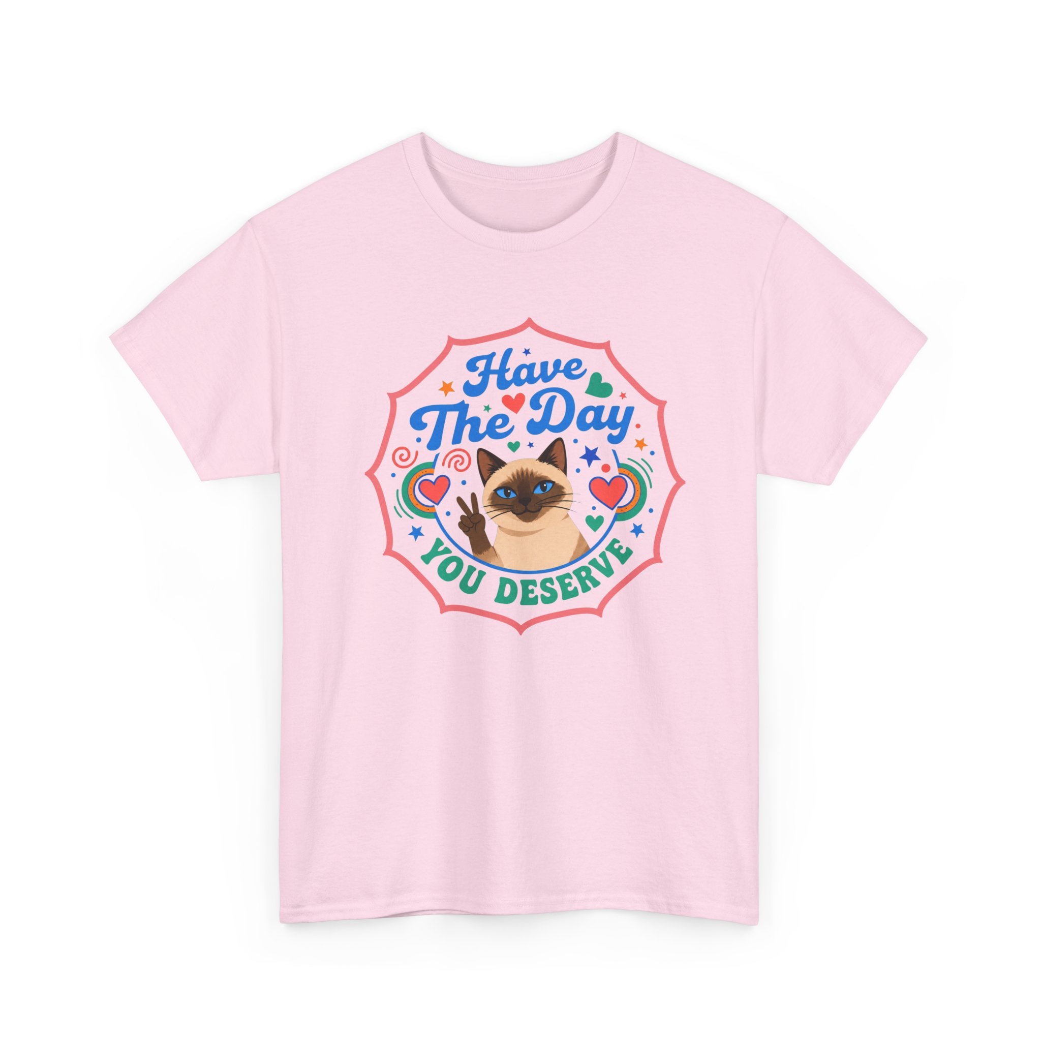 Have The Day You Deserve - Vintage Cat Tee (Good Vibes) - Fun Attire