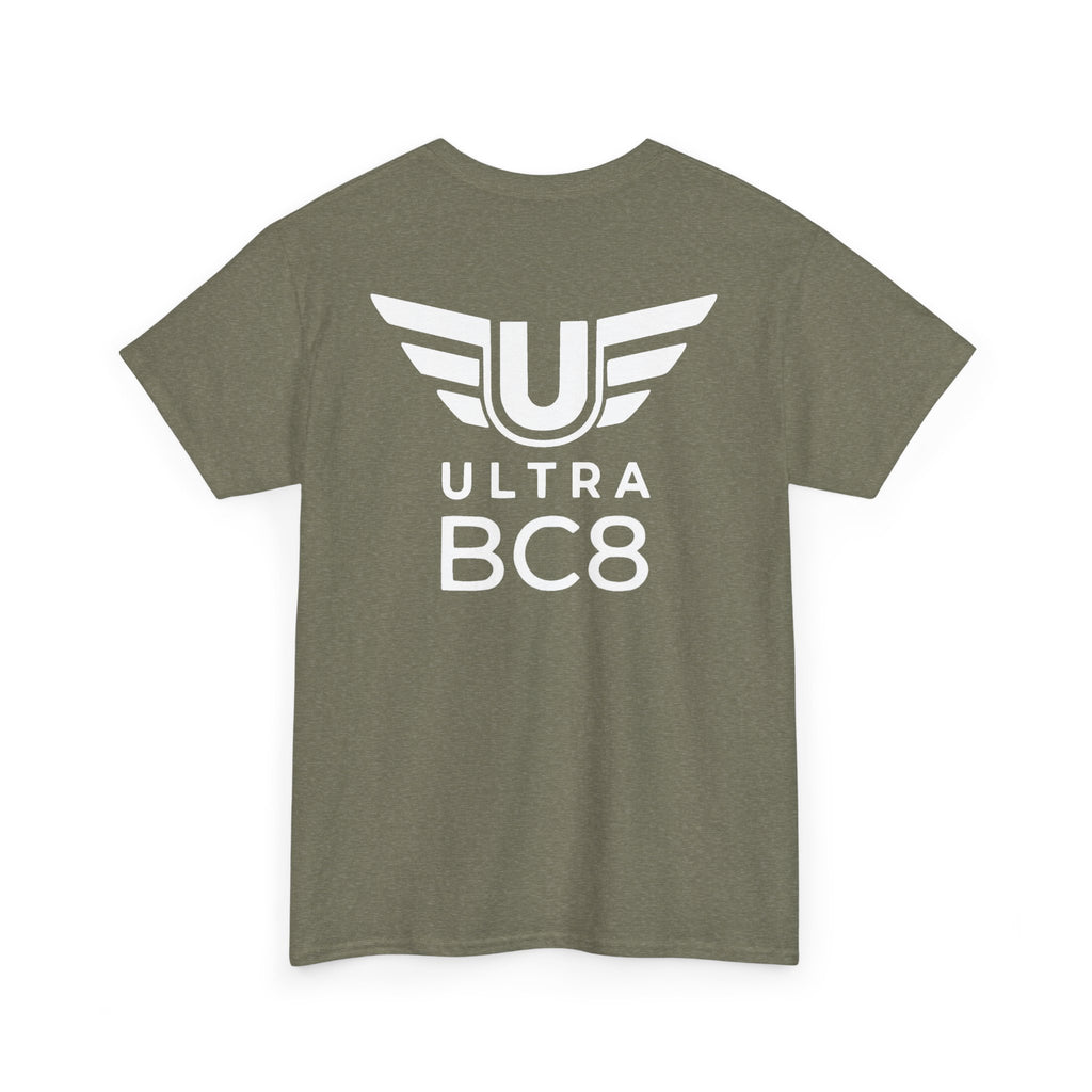 SW_Ultra BC8 Logo Tee - Front and Back Print - White Font - 100% Cotton
